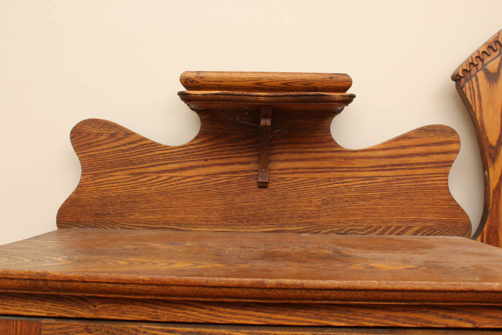 Vintage Oak Display Cabinet and Secretary