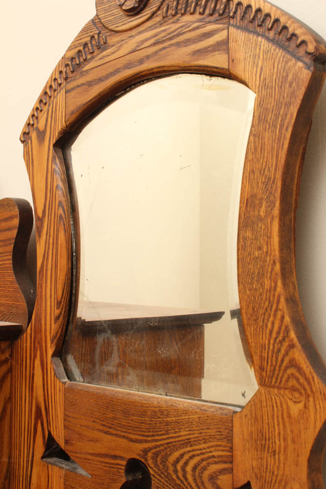 Vintage Oak Display Cabinet and Secretary