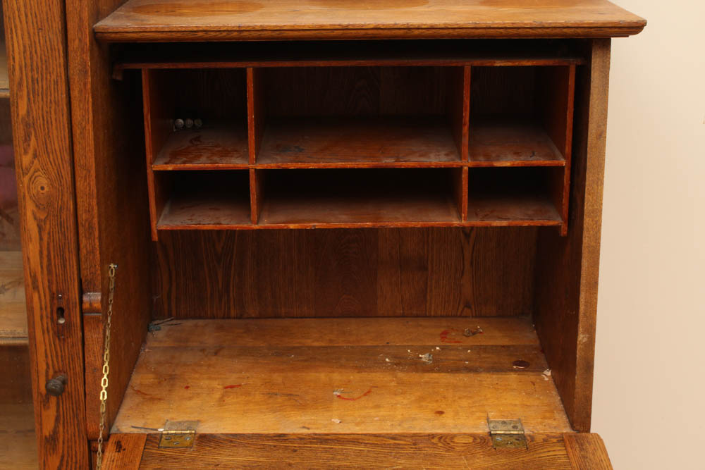 Vintage Oak Display Cabinet and Secretary