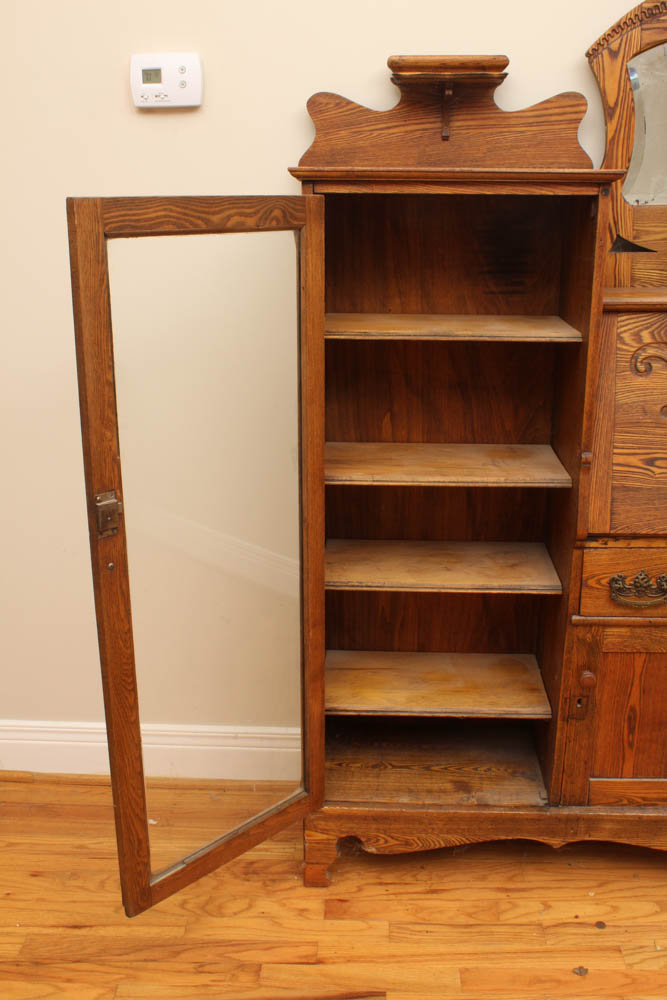 Vintage Oak Display Cabinet and Secretary