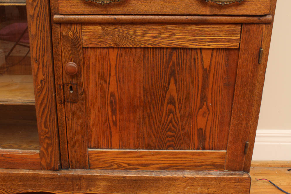 Vintage Oak Display Cabinet and Secretary