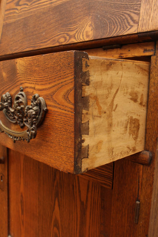 Vintage Oak Display Cabinet and Secretary