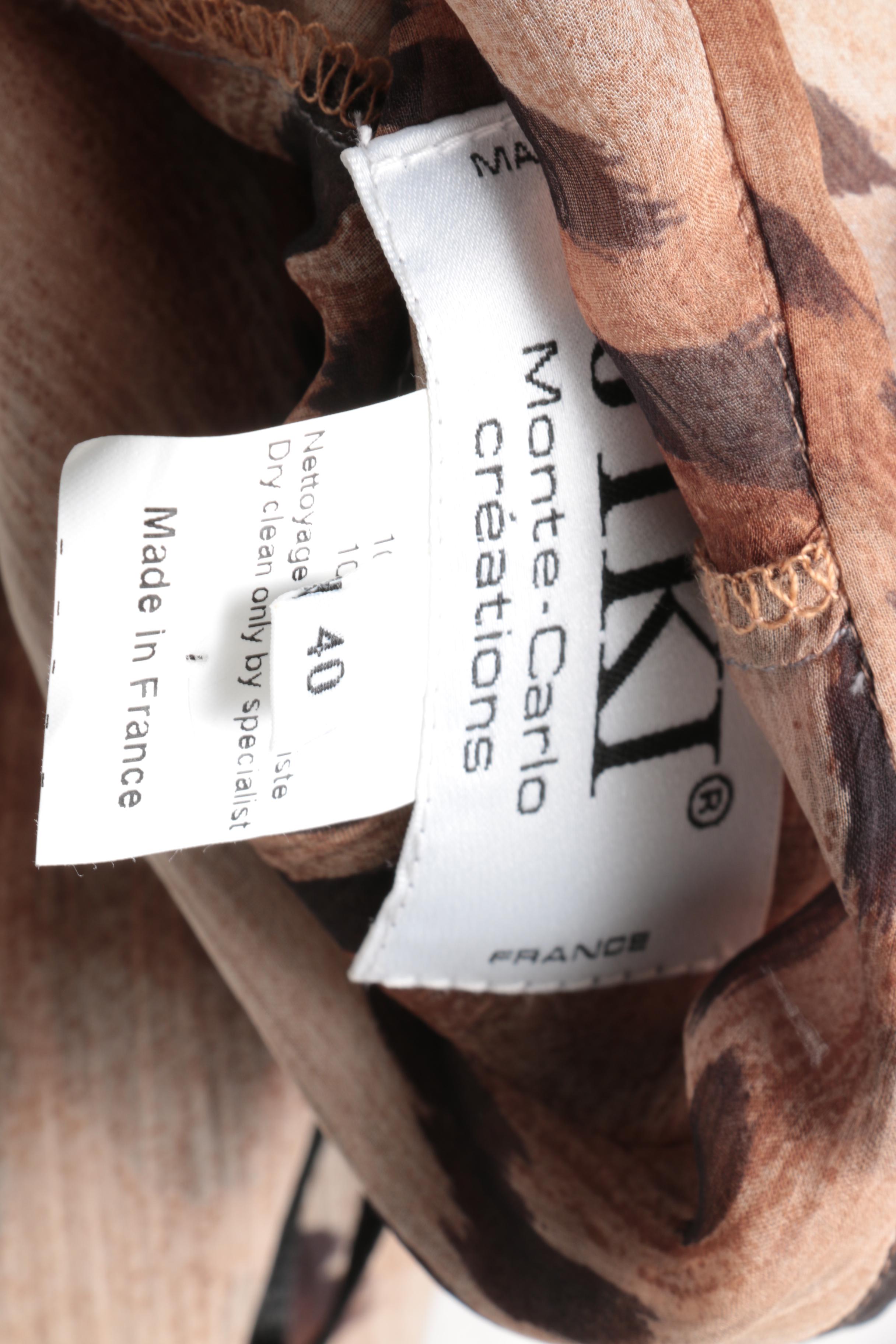 Jiki Monte Carlo Halter Top and Ensemble with a Raccoon Fur Collar