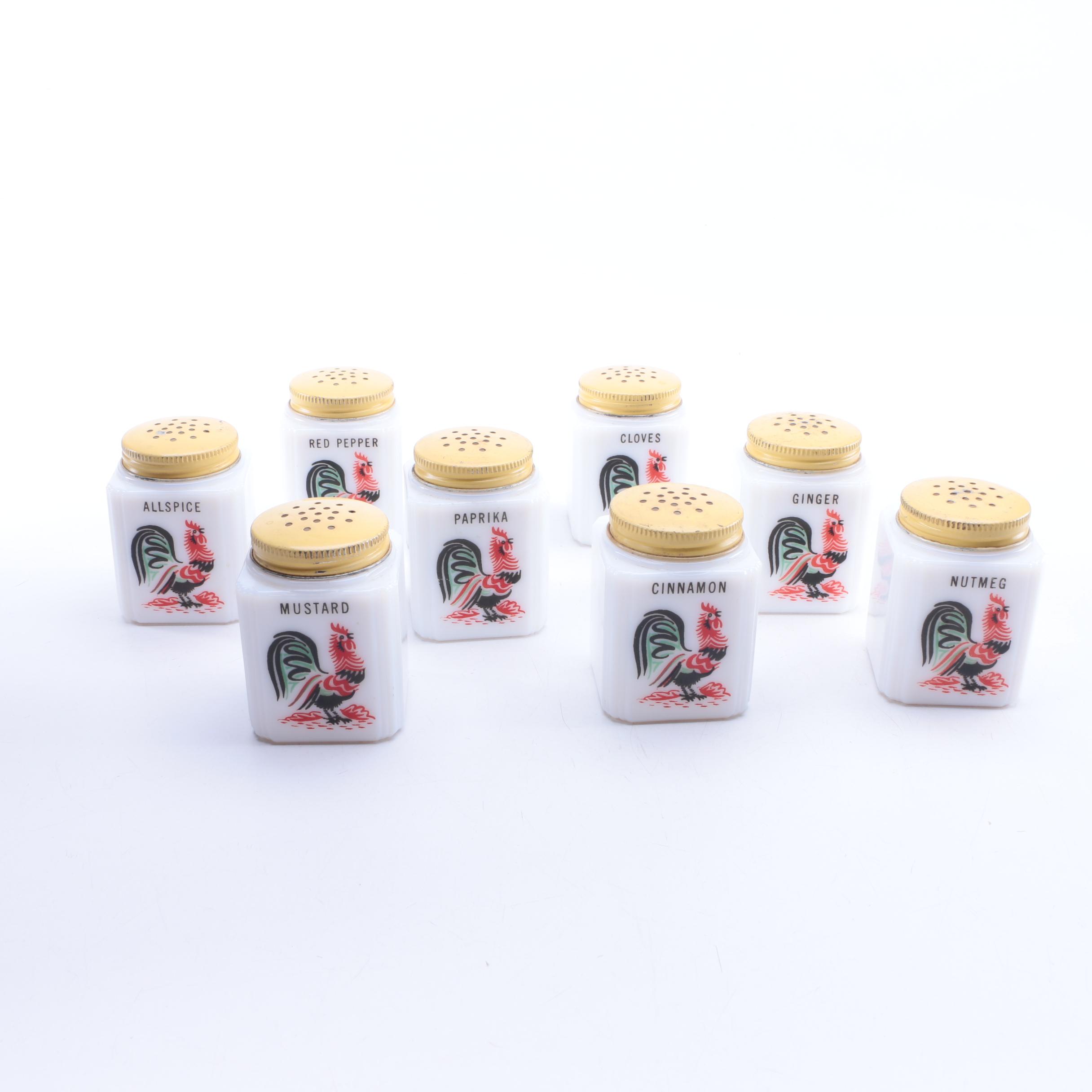 1940s Milkglass Spice Jars