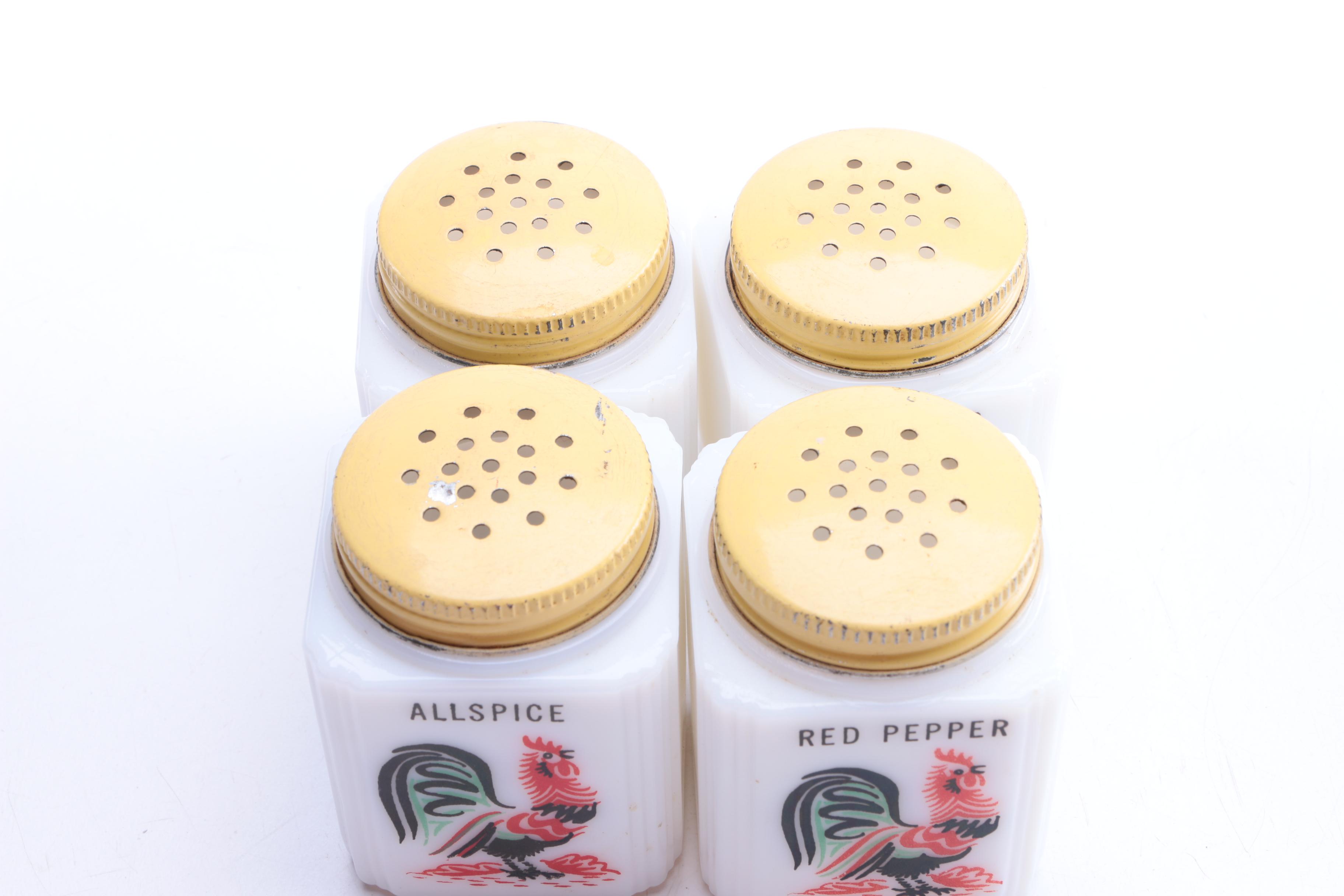 1940s Milkglass Spice Jars