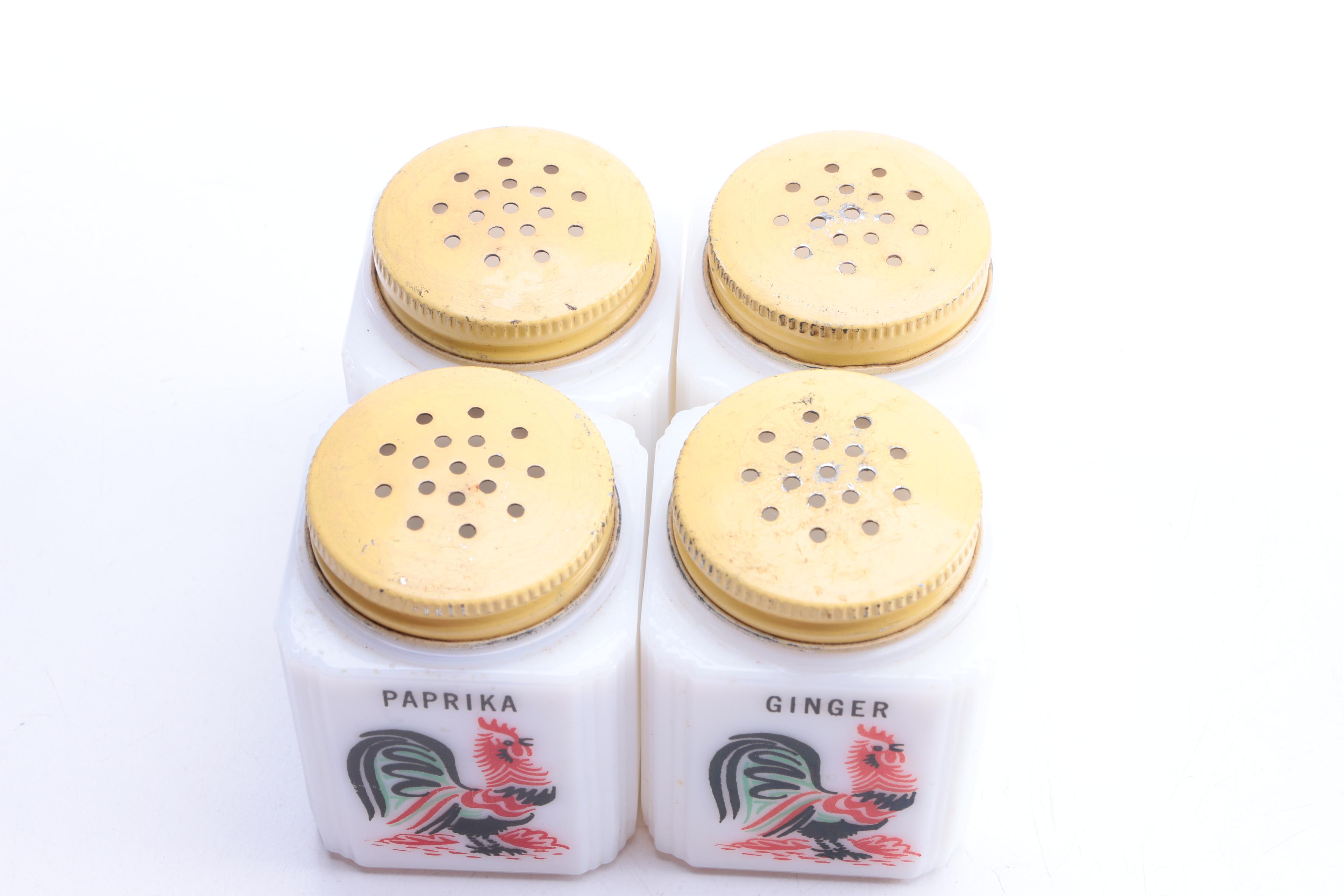 1940s Milkglass Spice Jars