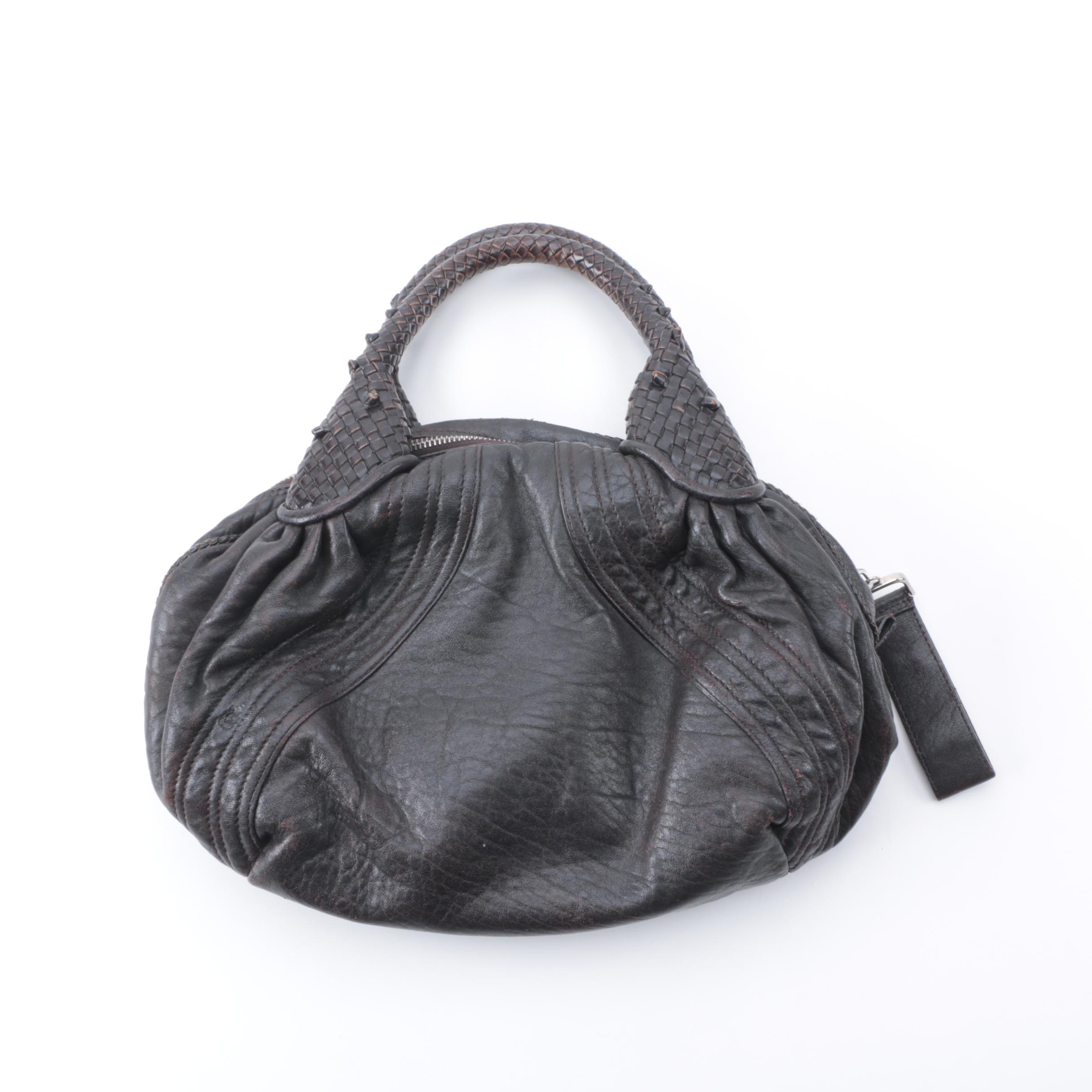 Fendi Brown Leather Mini Spy Bag