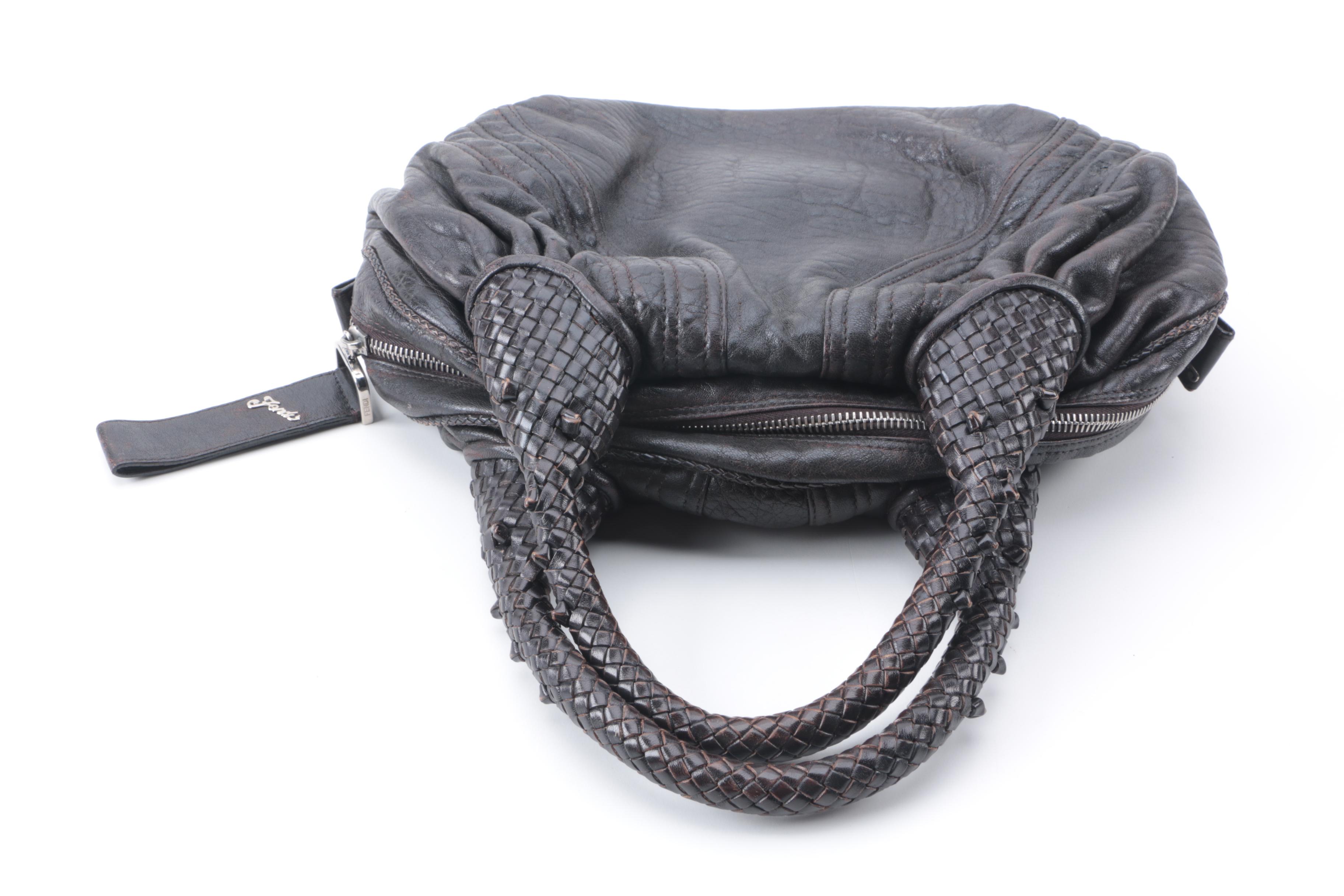 Fendi Brown Leather Mini Spy Bag