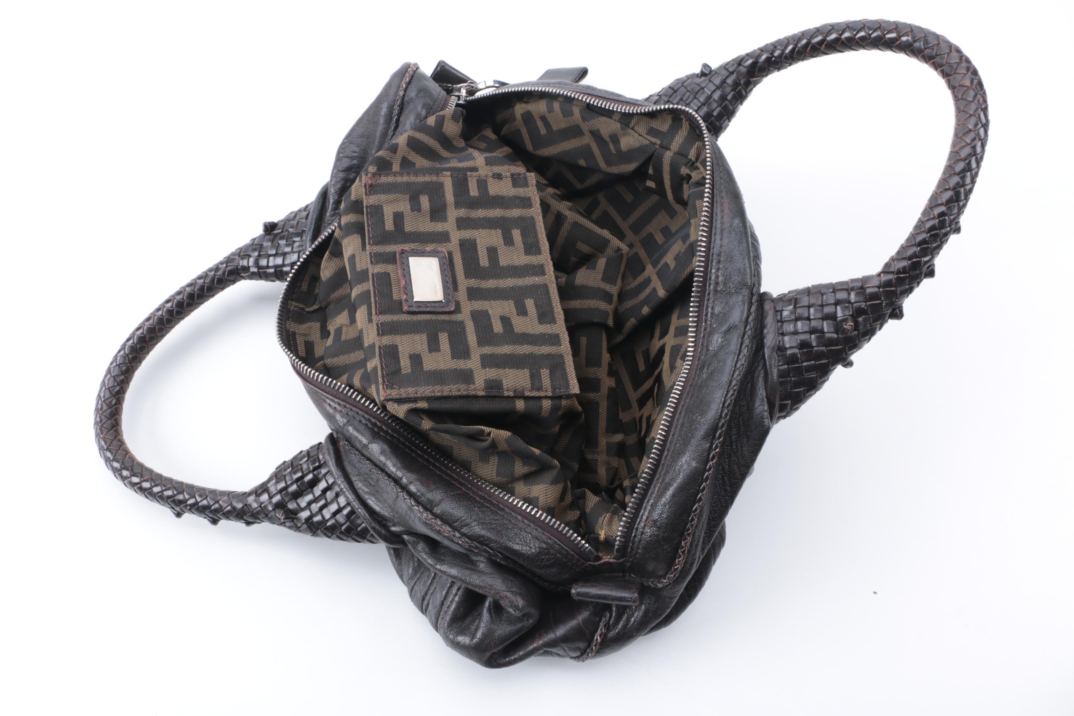 Fendi Brown Leather Mini Spy Bag