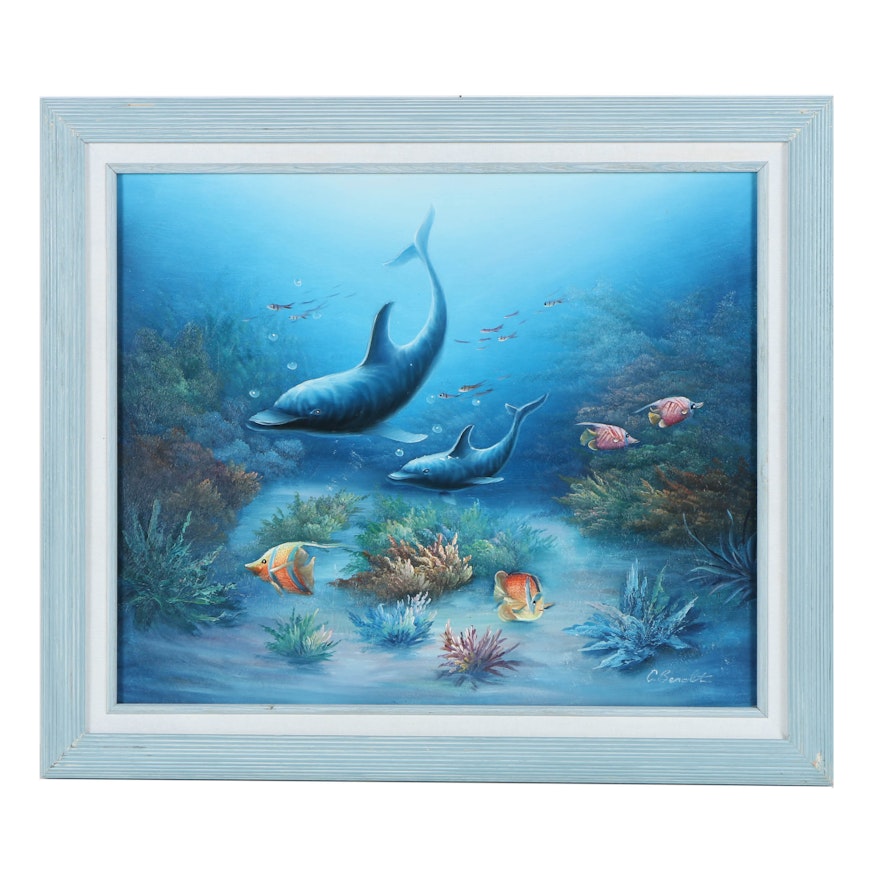 Charles Redmond Benolt Acrylic Painting of Marine Life