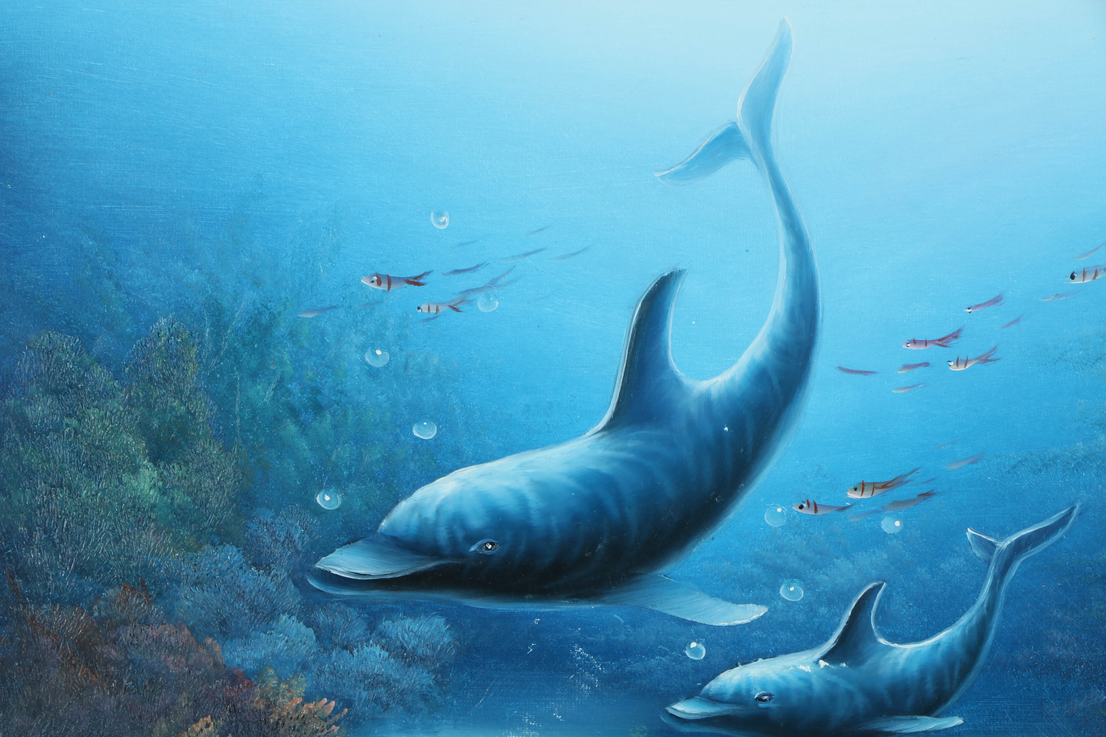 Charles Redmond Benolt Acrylic Painting of Marine Life