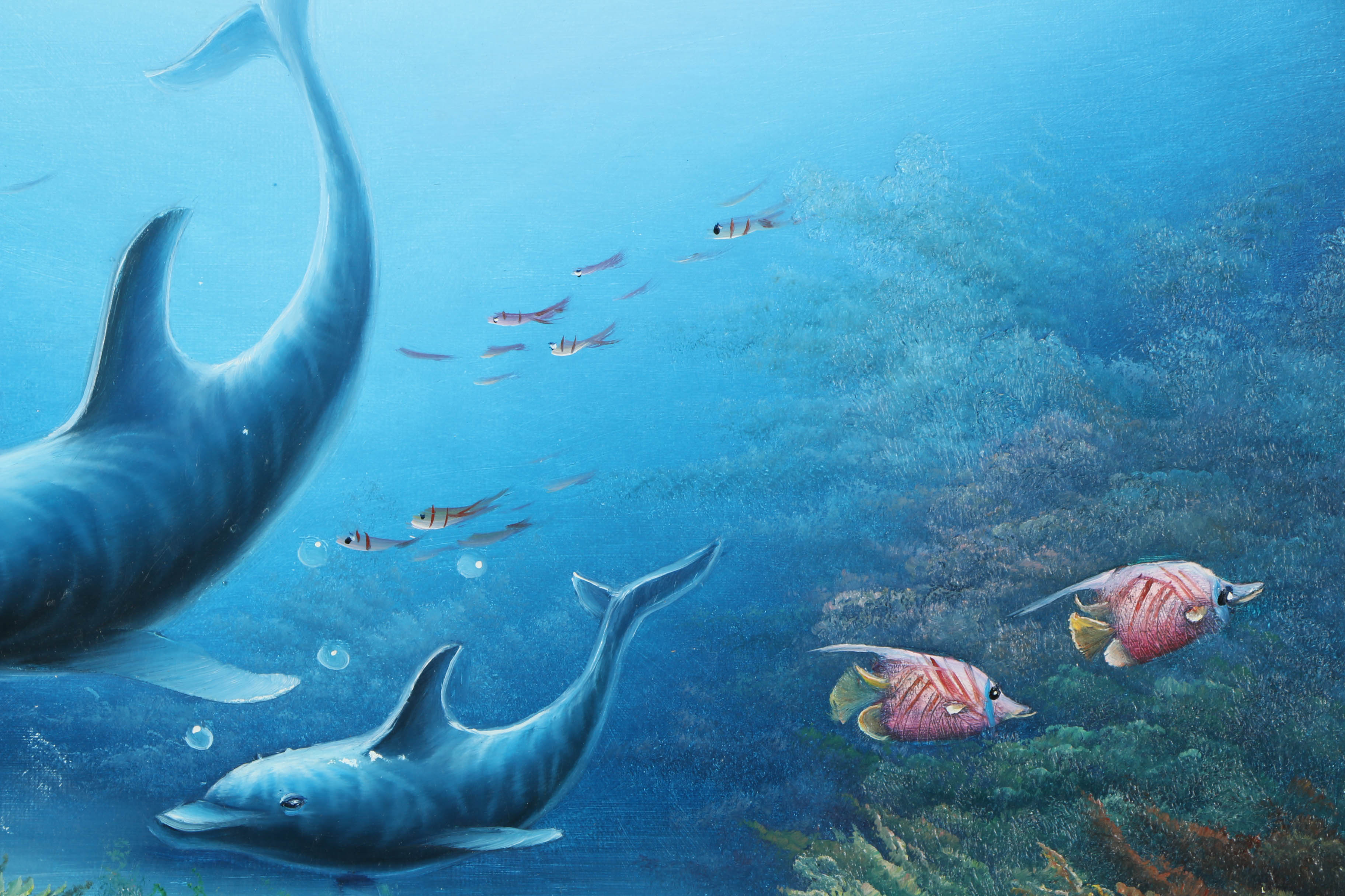 Charles Redmond Benolt Acrylic Painting of Marine Life