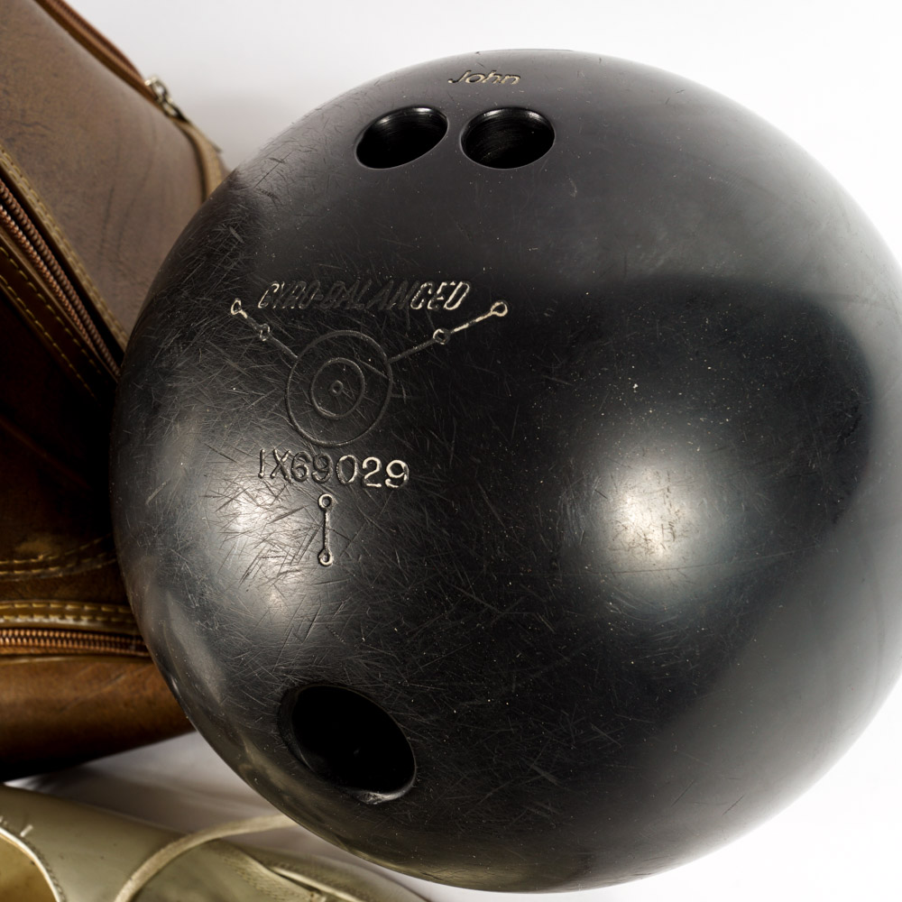 Vintage Bowling Ball, Bag and Shoes