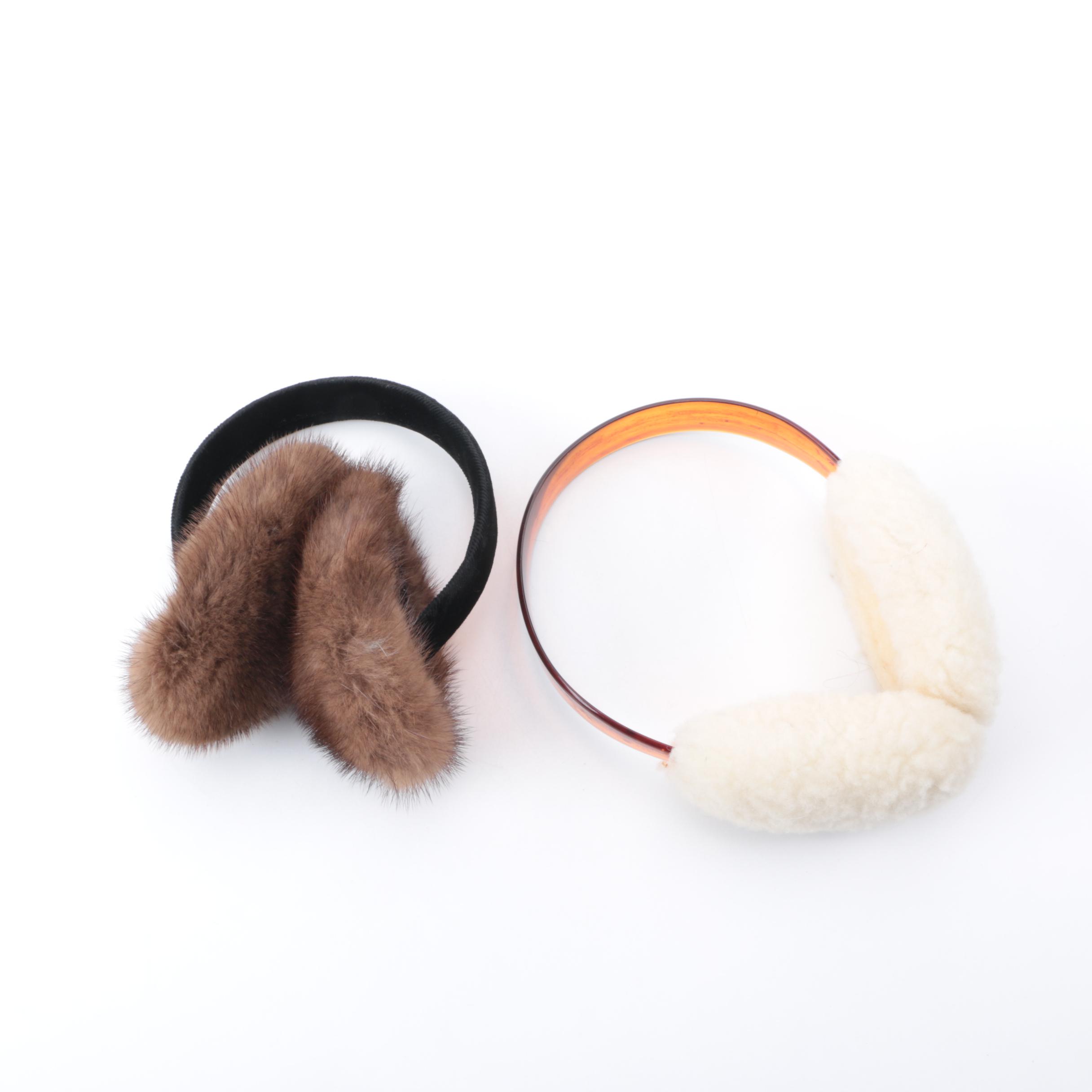 Mink Fur and Shearling Earmuffs