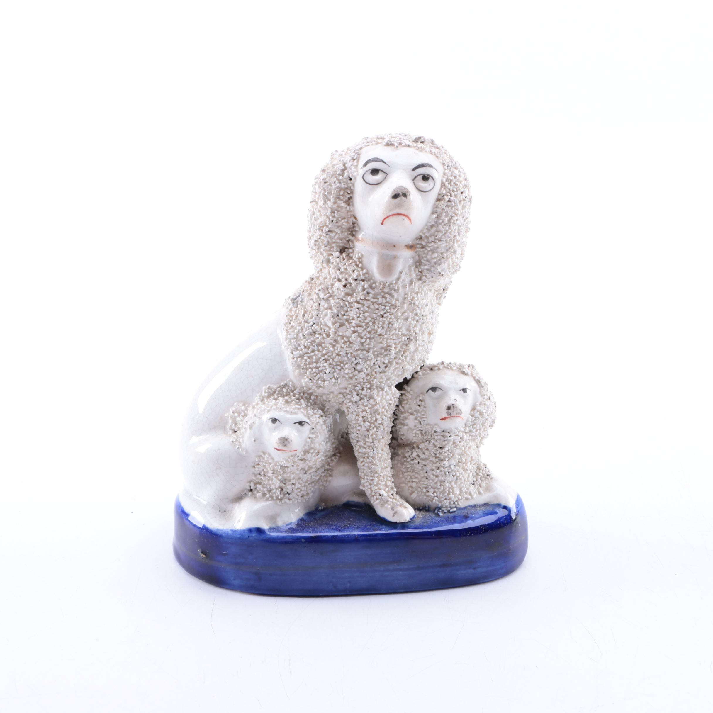 Porcelain Dog Figurine in the Style of Staffordshire