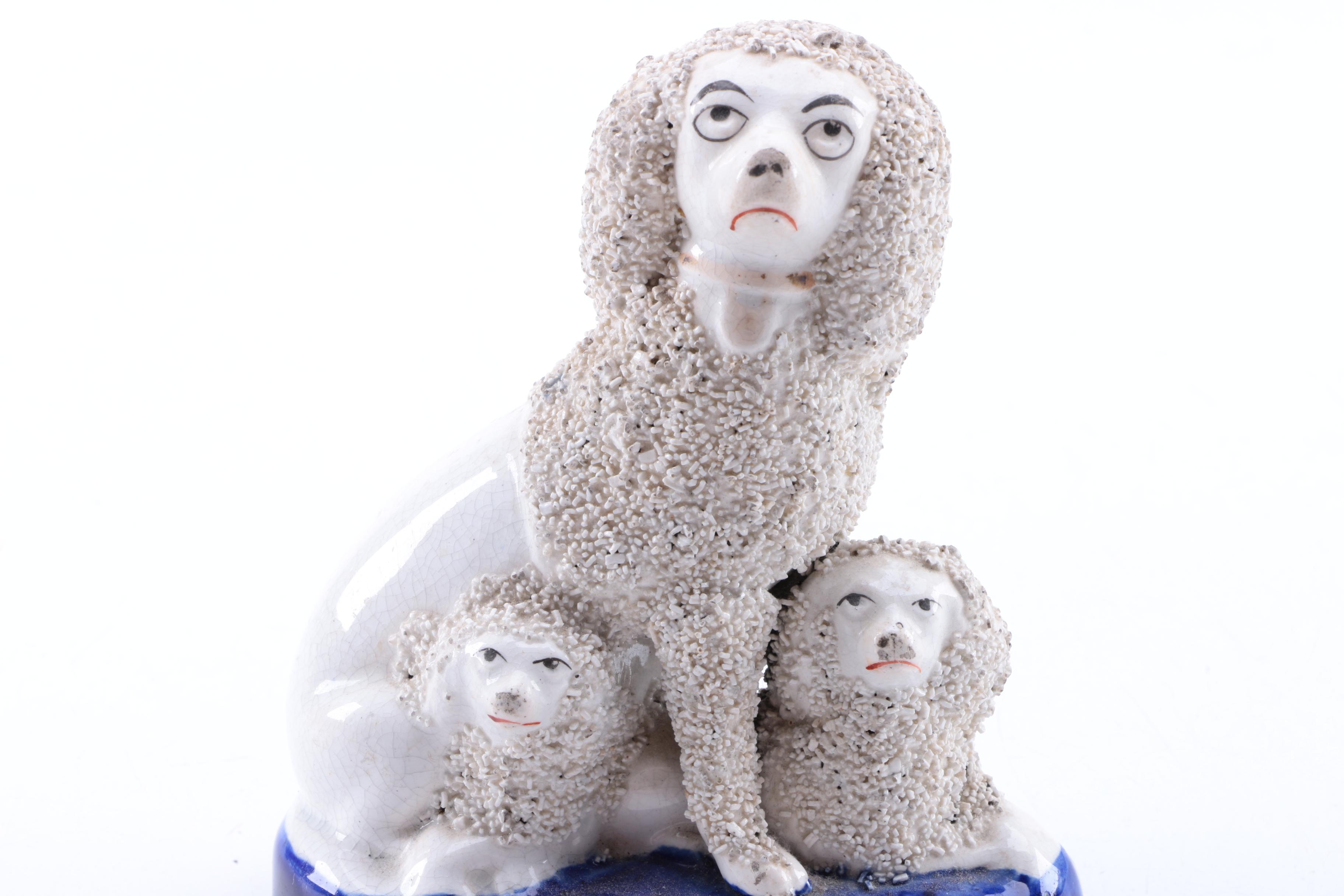 Porcelain Dog Figurine in the Style of Staffordshire