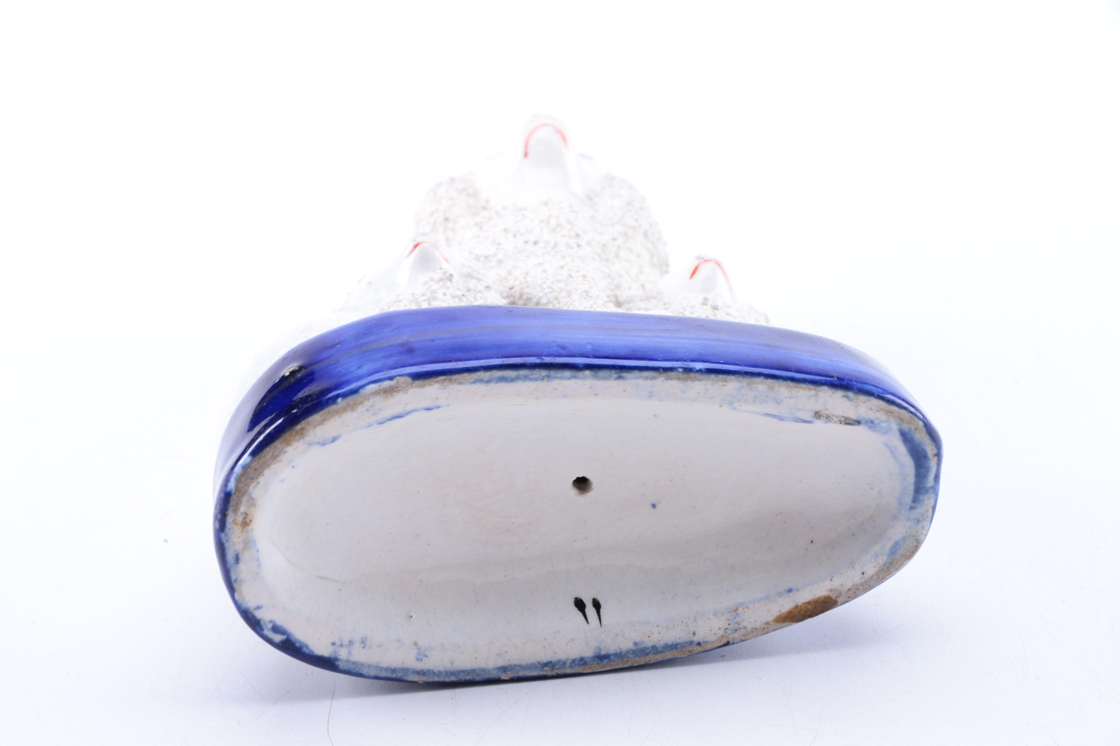 Porcelain Dog Figurine in the Style of Staffordshire