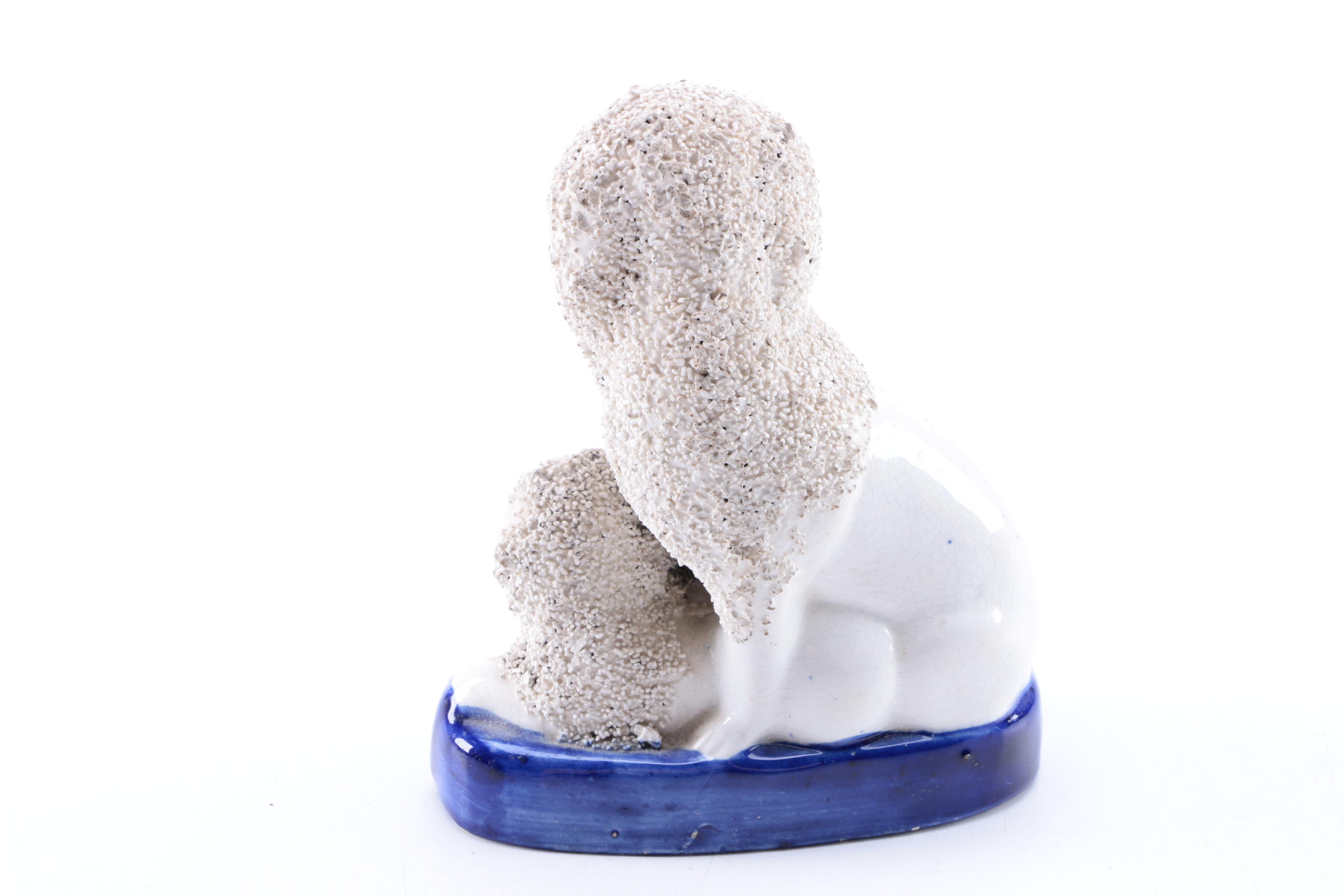 Porcelain Dog Figurine in the Style of Staffordshire