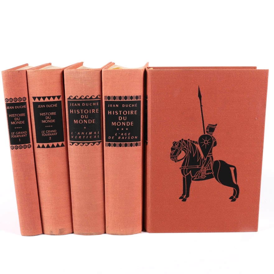 Vintage Five-Volume "Histoire du Monde" by Jean Duché