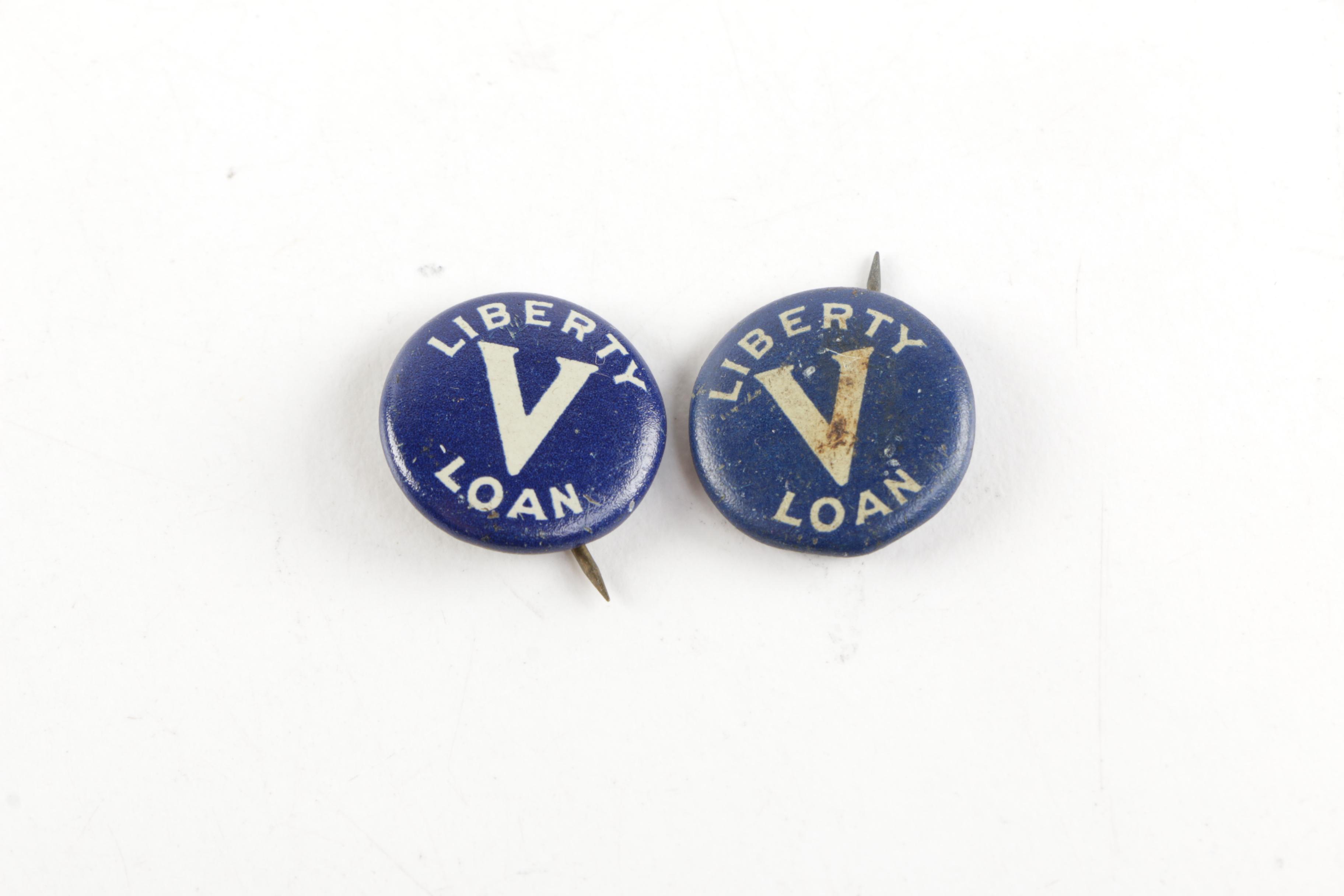 WWI Liberty Bond Pin Back Buttons