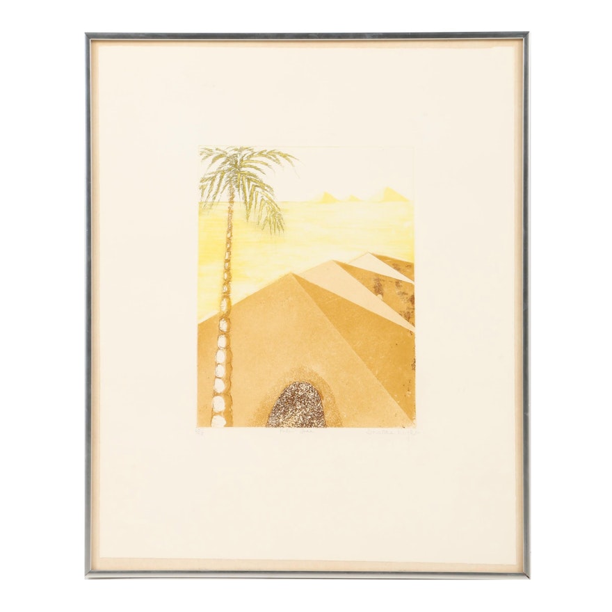 Limited Edition Etching With Aquatint "Palm Tree"