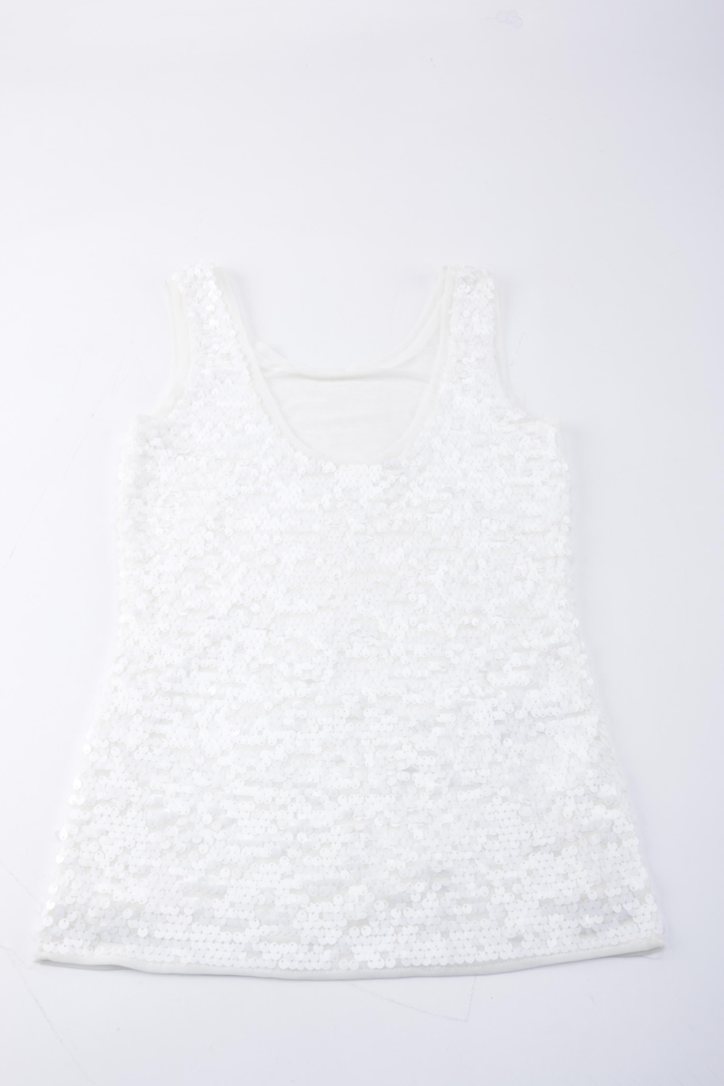 J. McLaughlin Silk Scarf Top and Sequin Tank Top