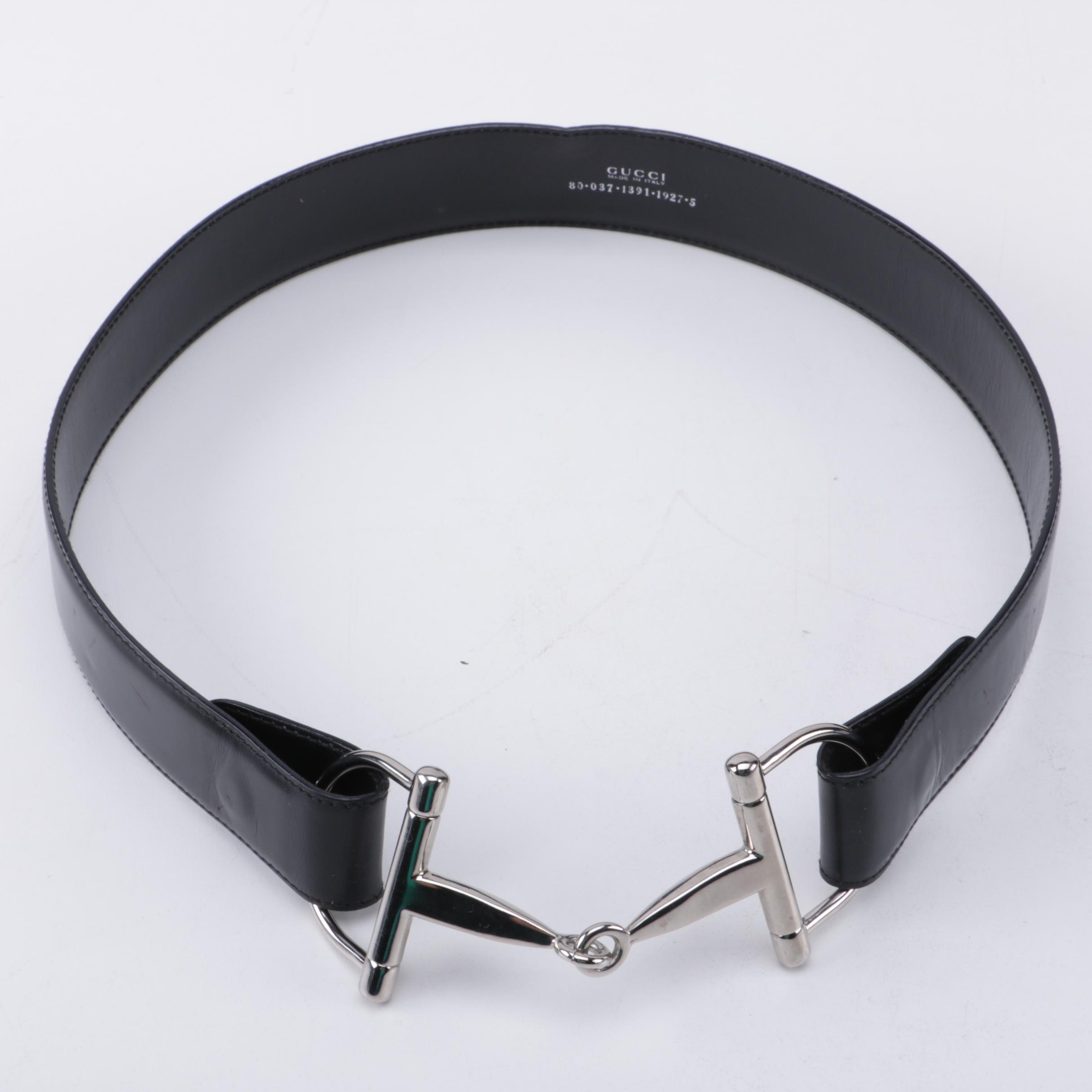 Gucci Black Leather Belt