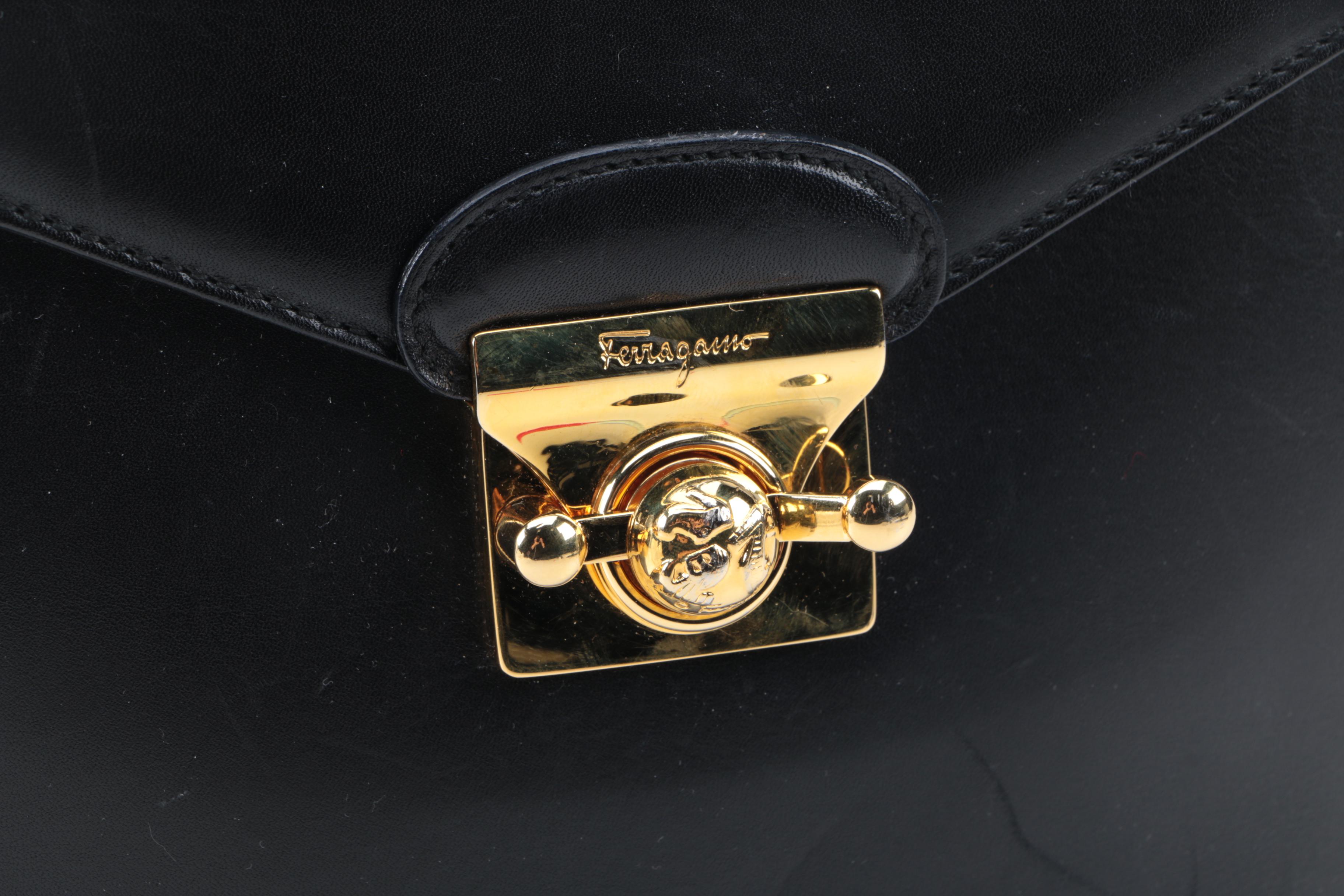 Salvatore Ferragamo Black Leather Handbag