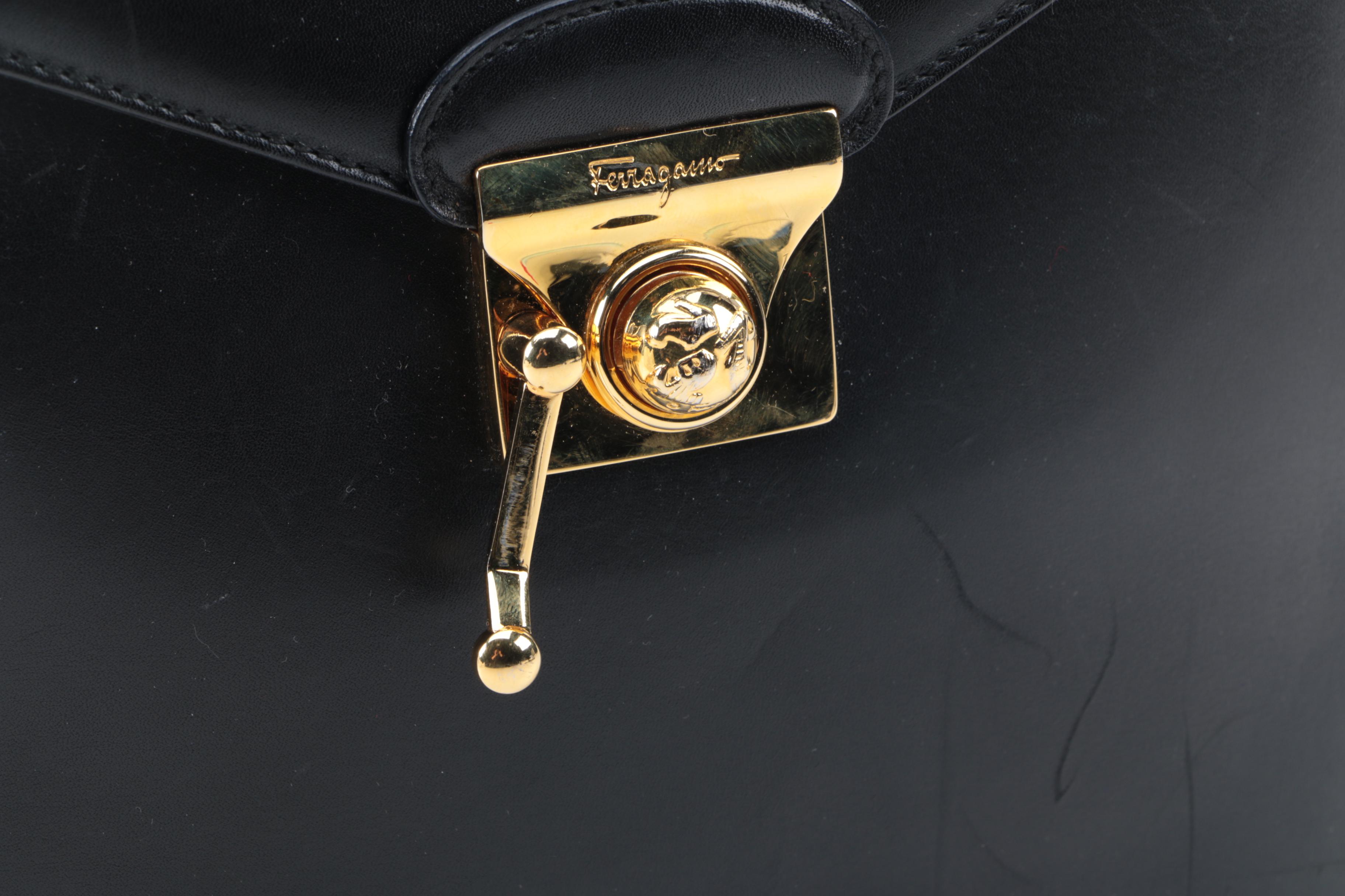 Salvatore Ferragamo Black Leather Handbag