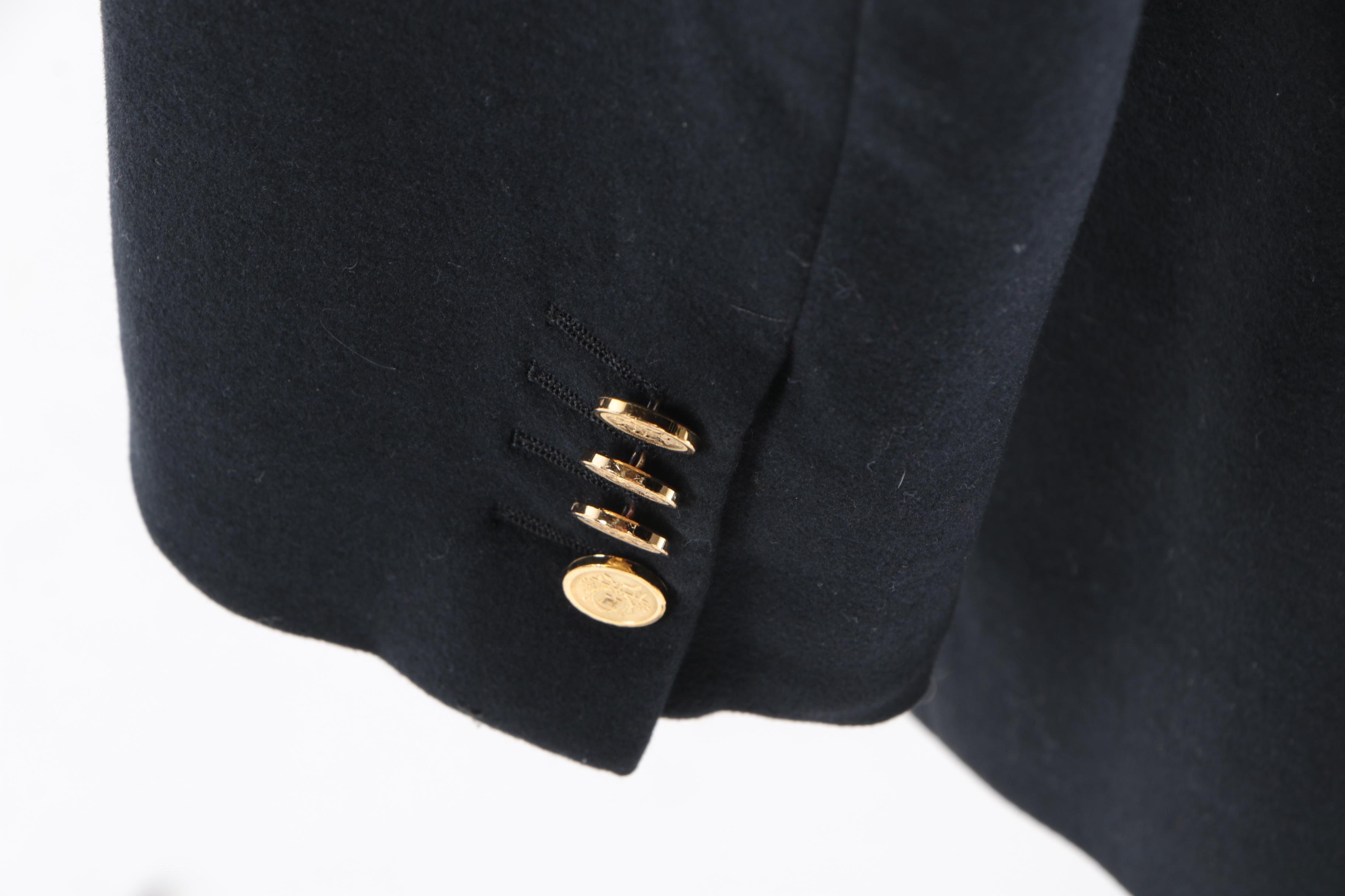 Men's Hermès of Paris Navy Blue Cashmere Blend Sport Coat