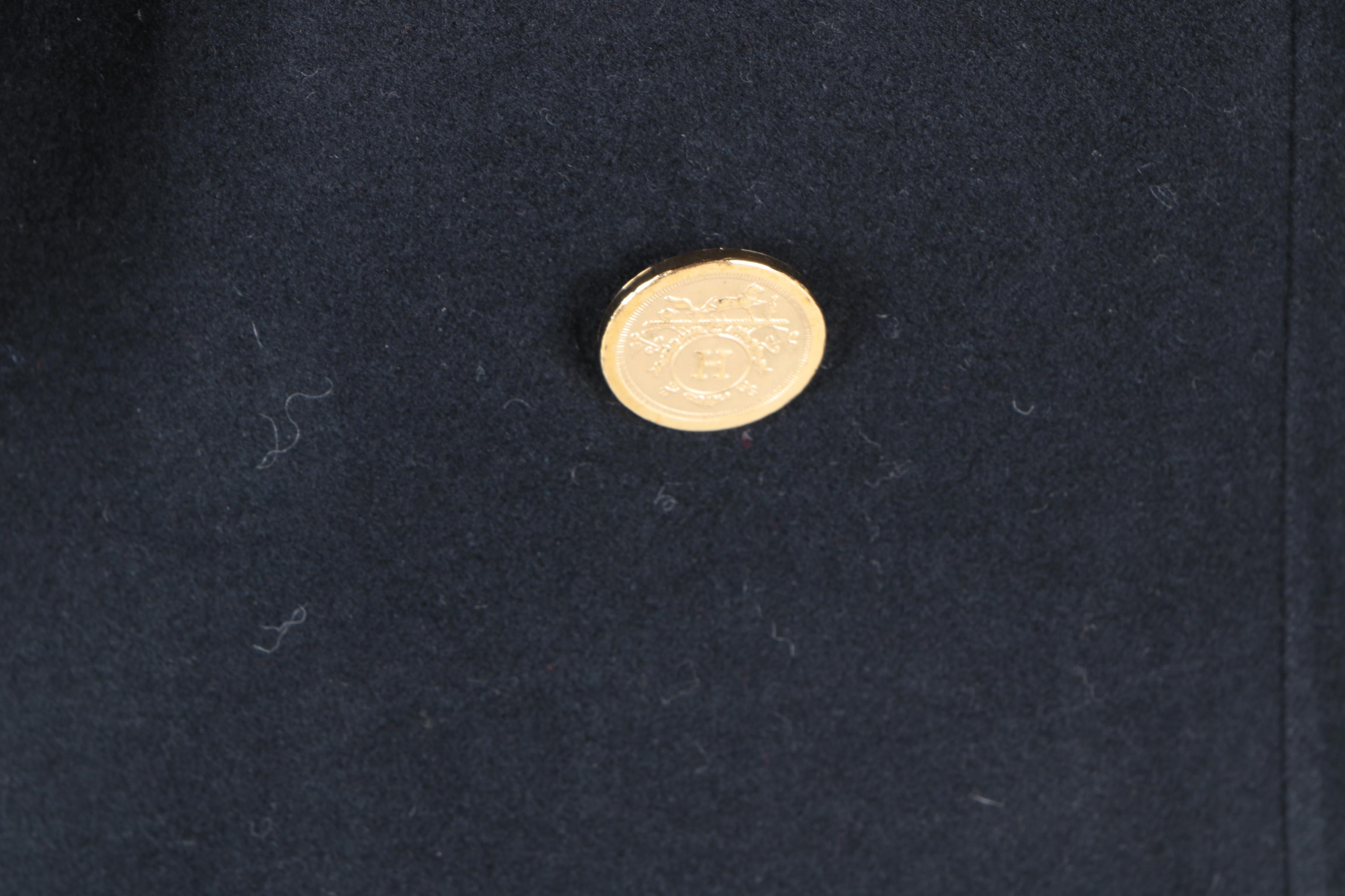 Men's Hermès of Paris Navy Blue Cashmere Blend Sport Coat