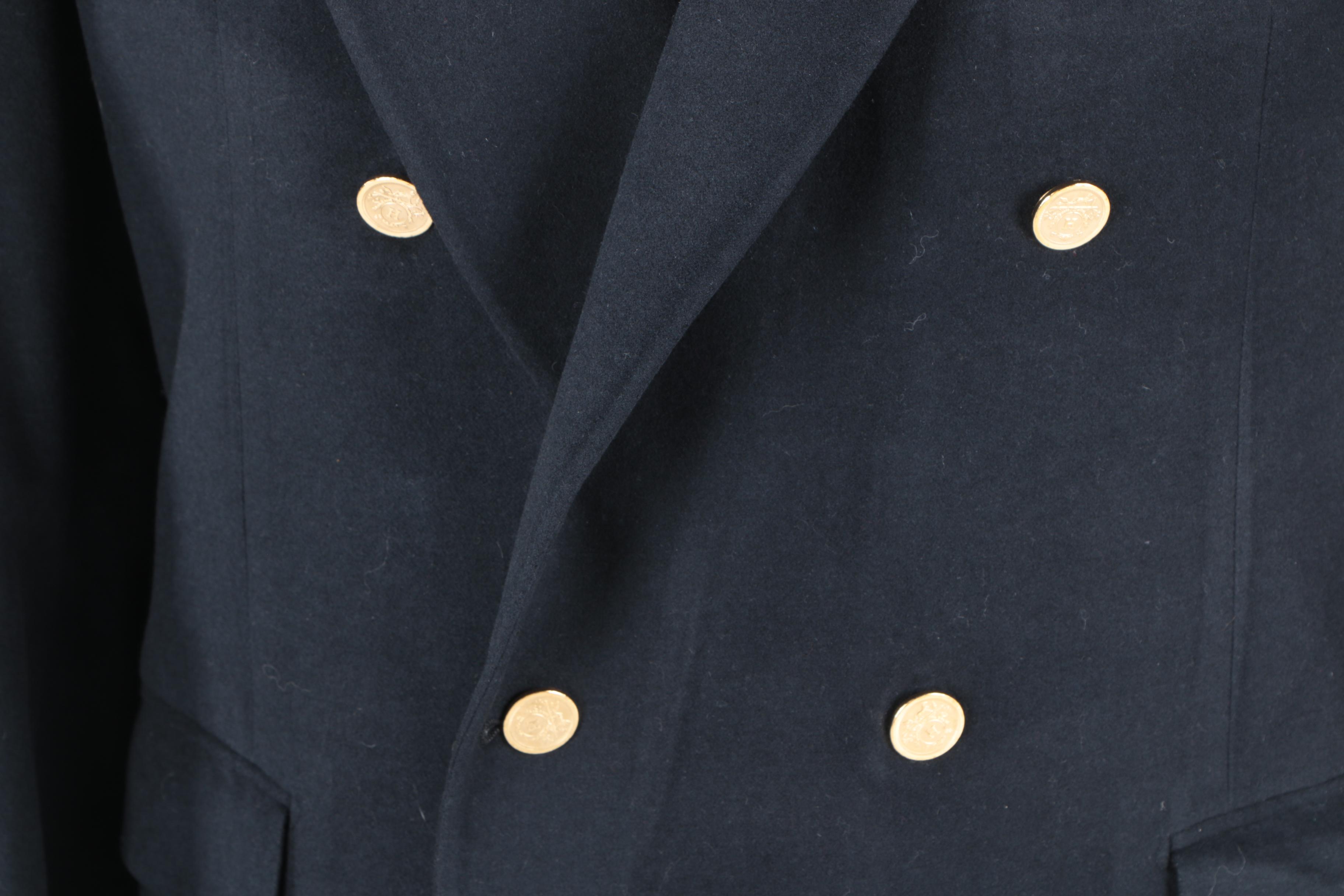 Men's Hermès of Paris Navy Blue Cashmere Blend Sport Coat