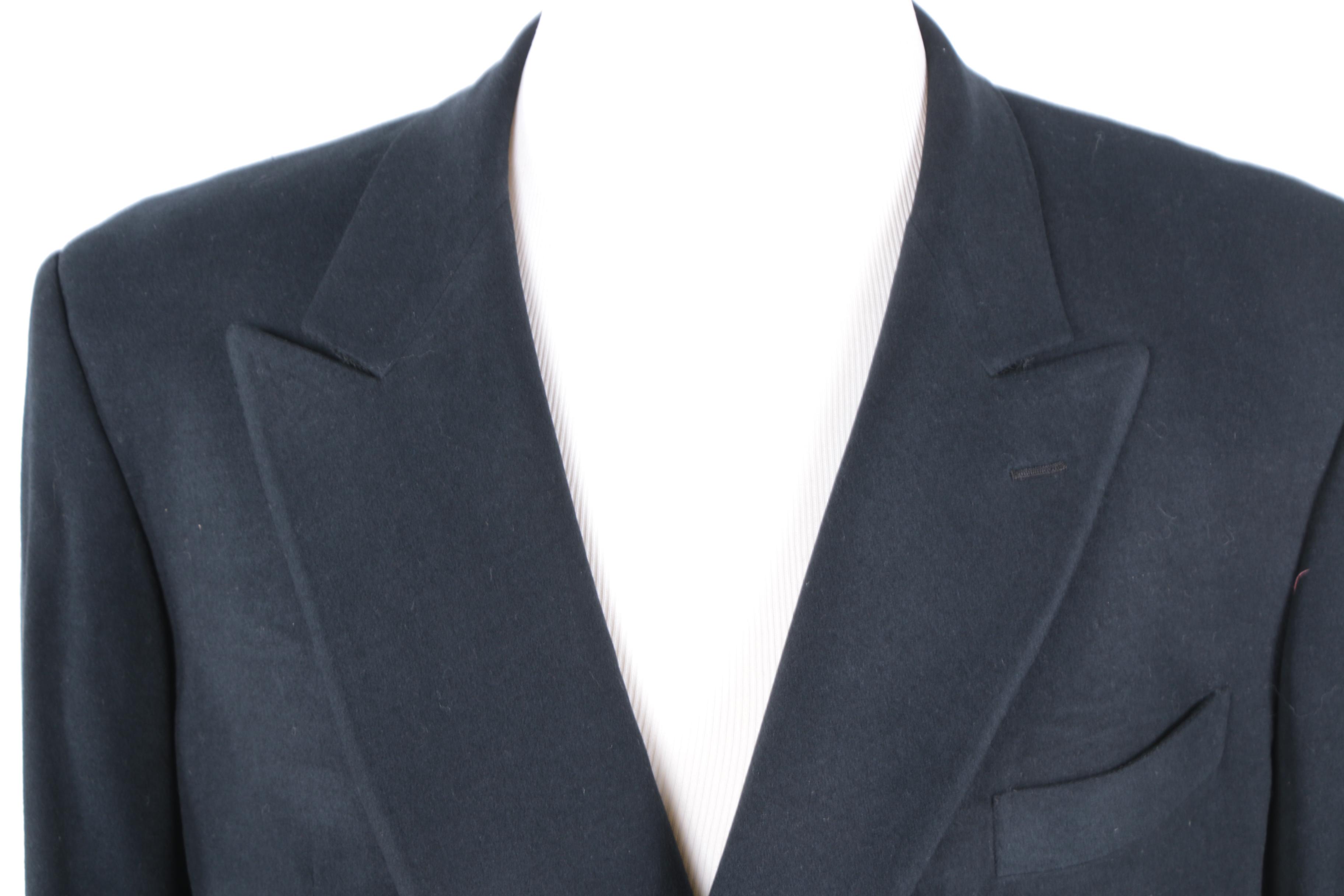 Men's Hermès of Paris Navy Blue Cashmere Blend Sport Coat