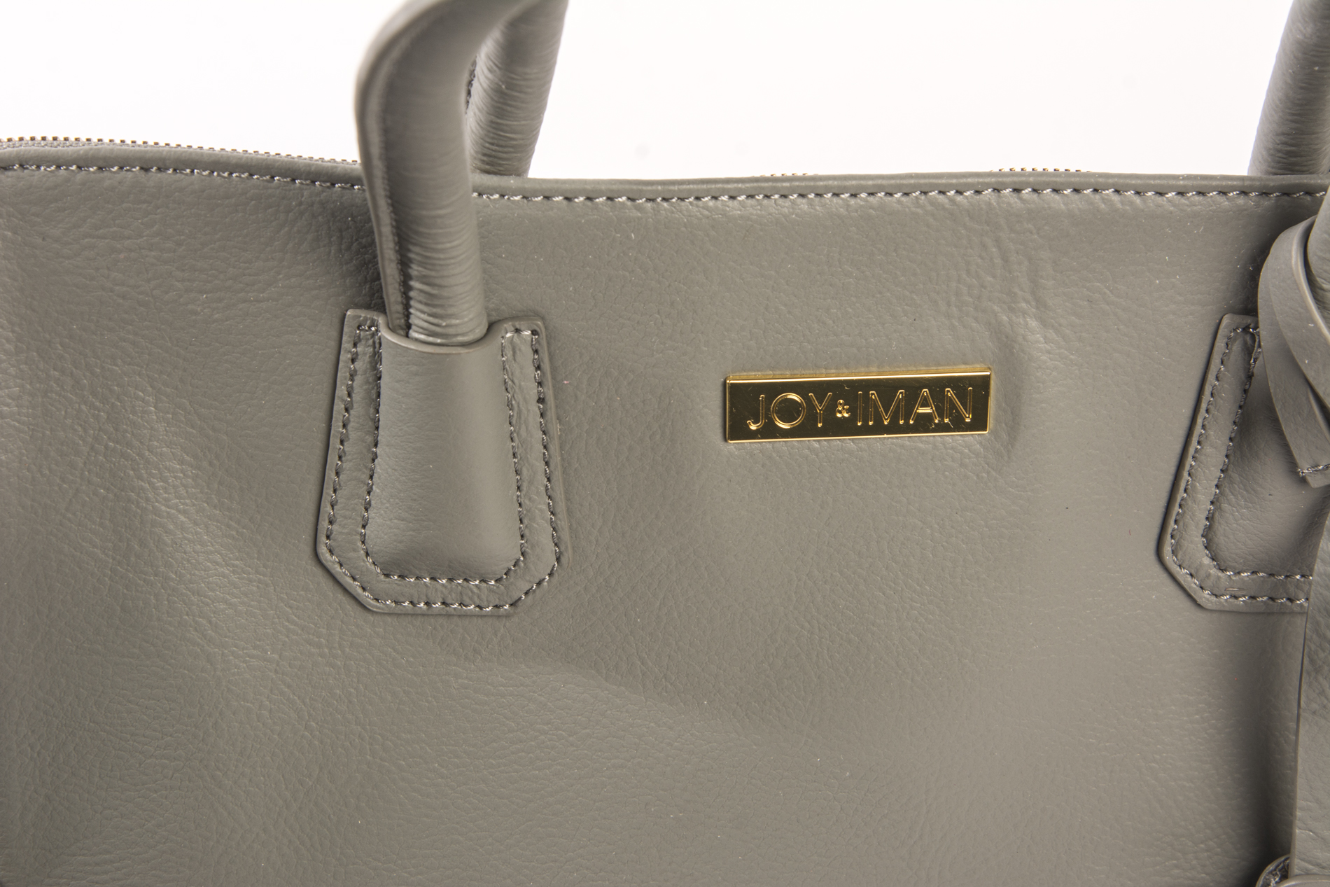 Joy and Iman Leather City Satchel with a Vinyl Valise