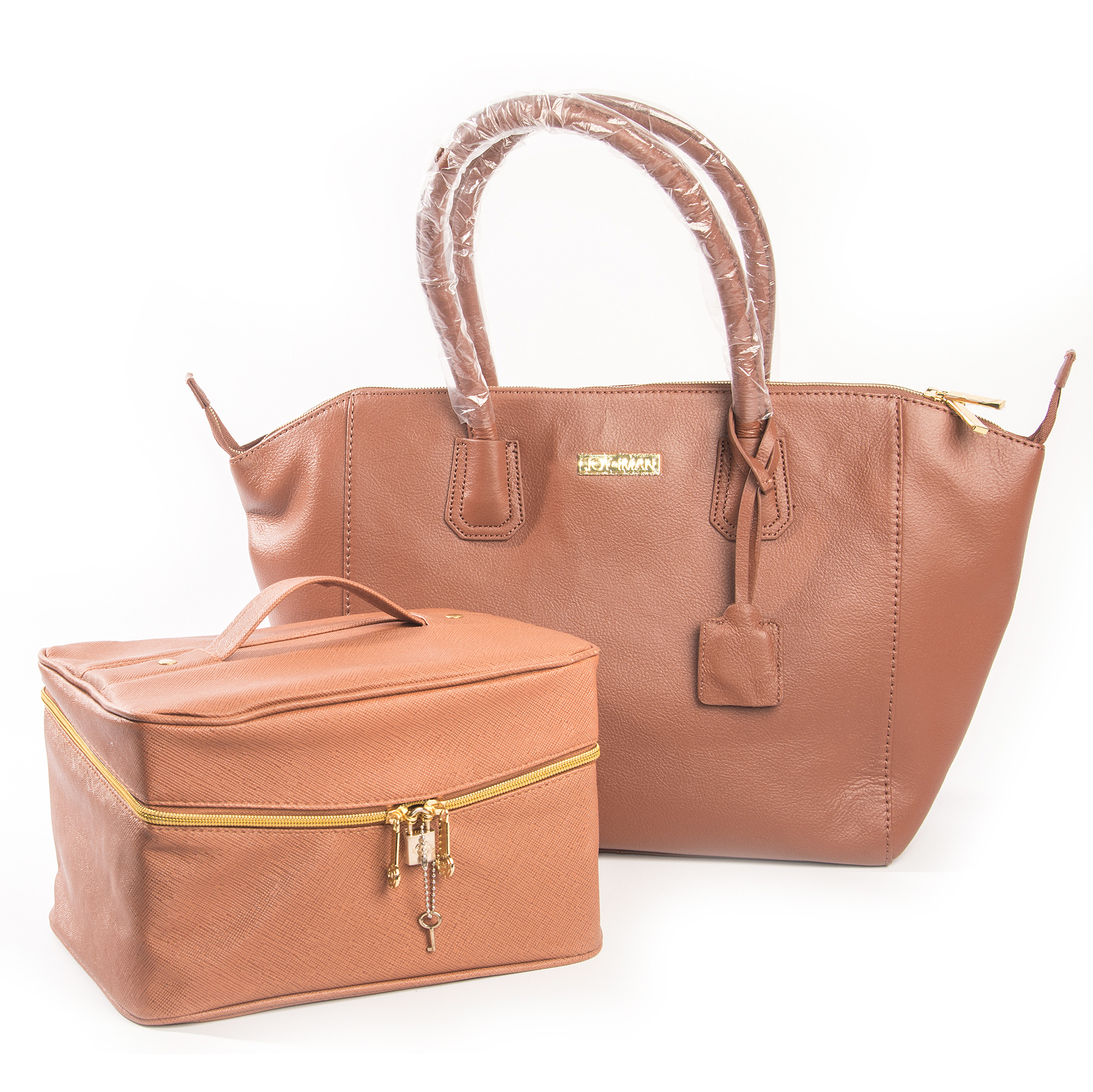Joy and Iman City Satchel with Vinyl Valise