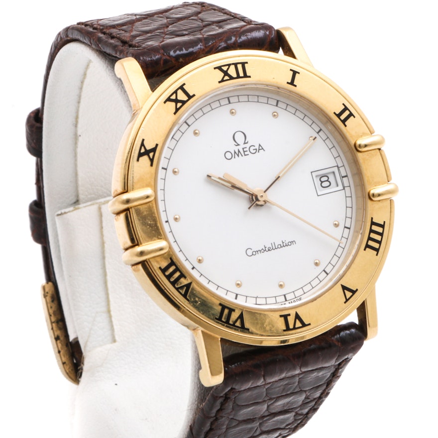 Omega "Constellation" 18K Yellow Gold Analog Wristwatch