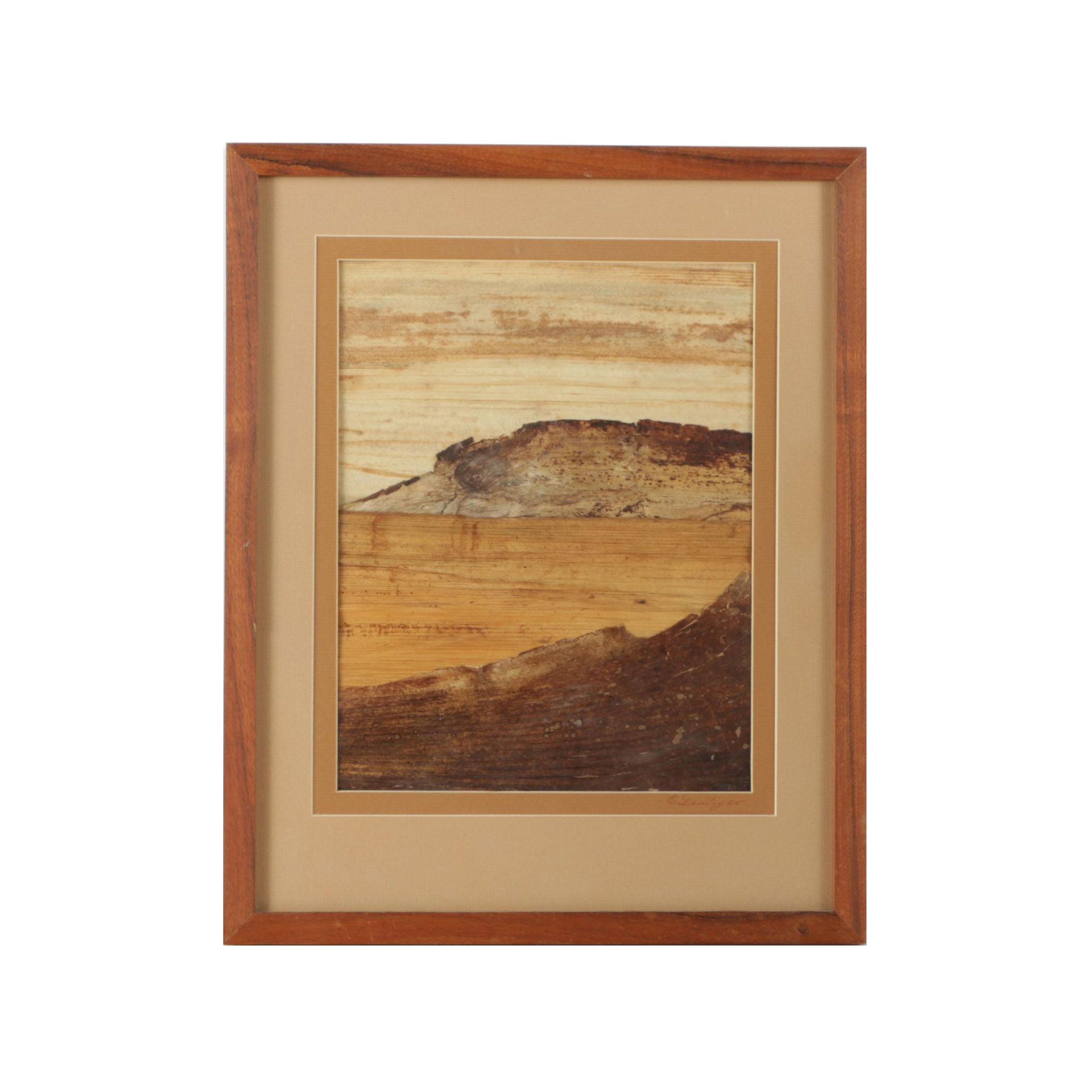 Banana Bark Collage of Hawaiian Landscape