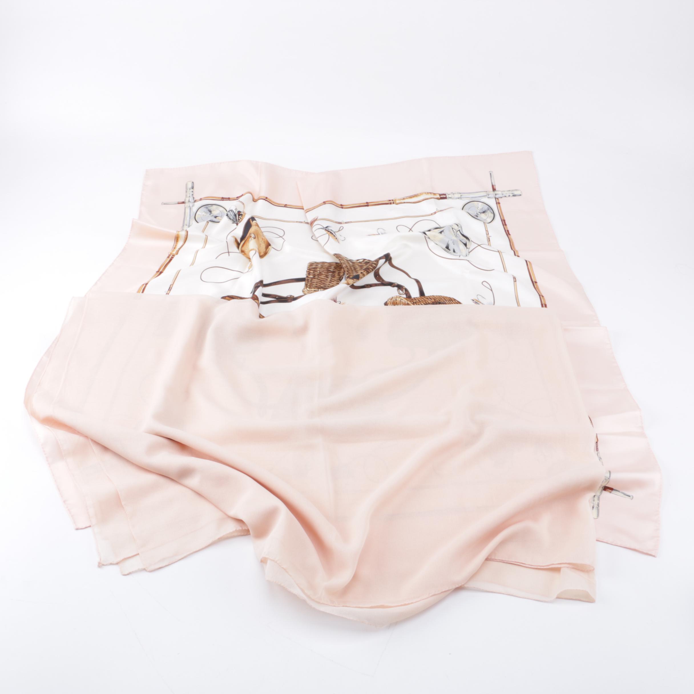 Pastel Pink Scarves Including Fishing Theme