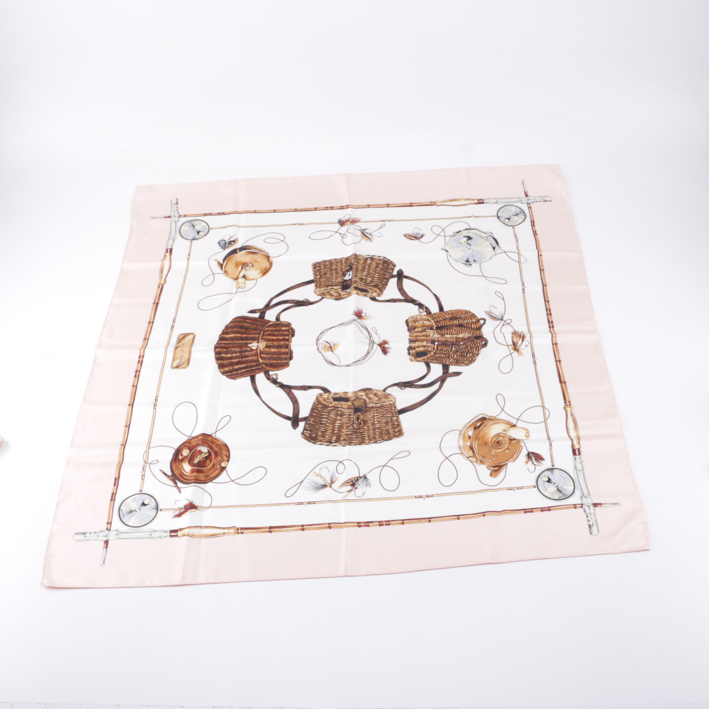 Pastel Pink Scarves Including Fishing Theme