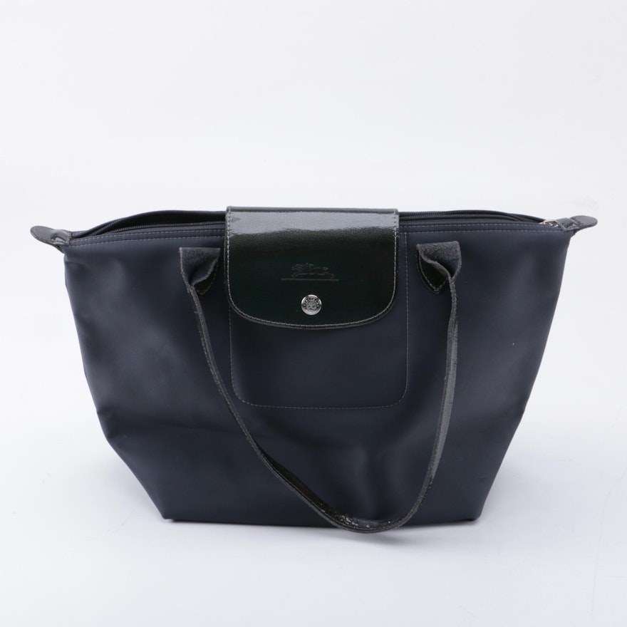 Longchamp Nylon and Leather Tote Bag