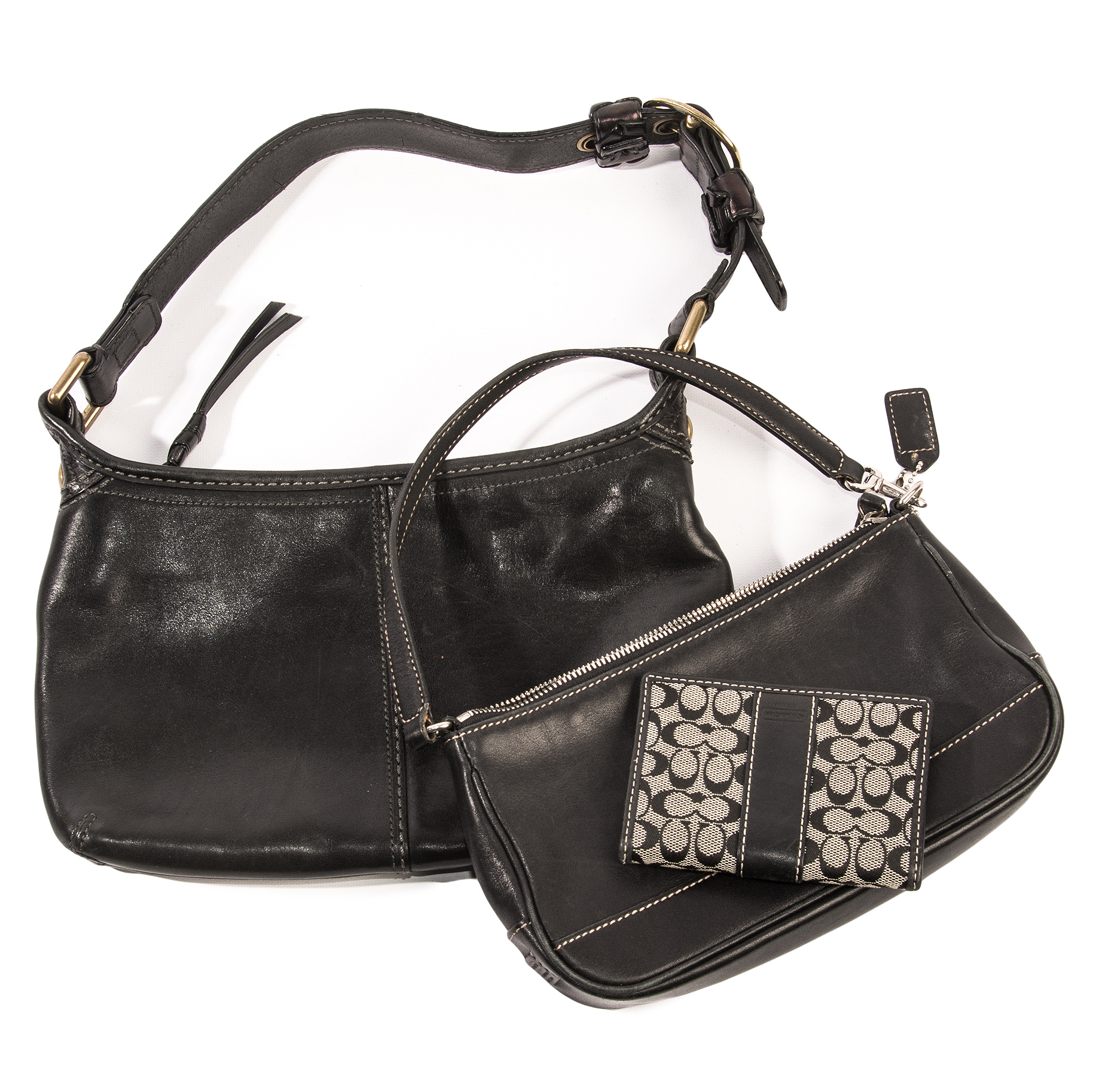 Coach Hampton Demi-Pouch; Bleeker Hobo Bag and Wallet