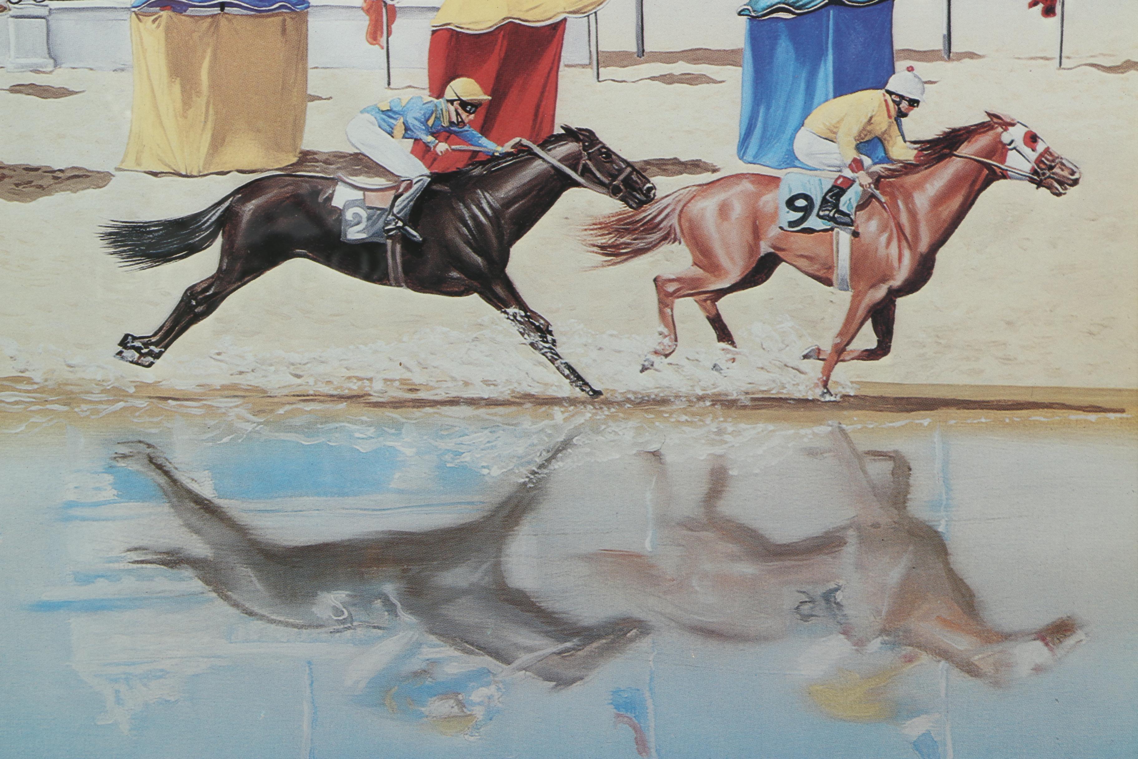 Deauville, France, Horse Racing Themed Advertising Poster