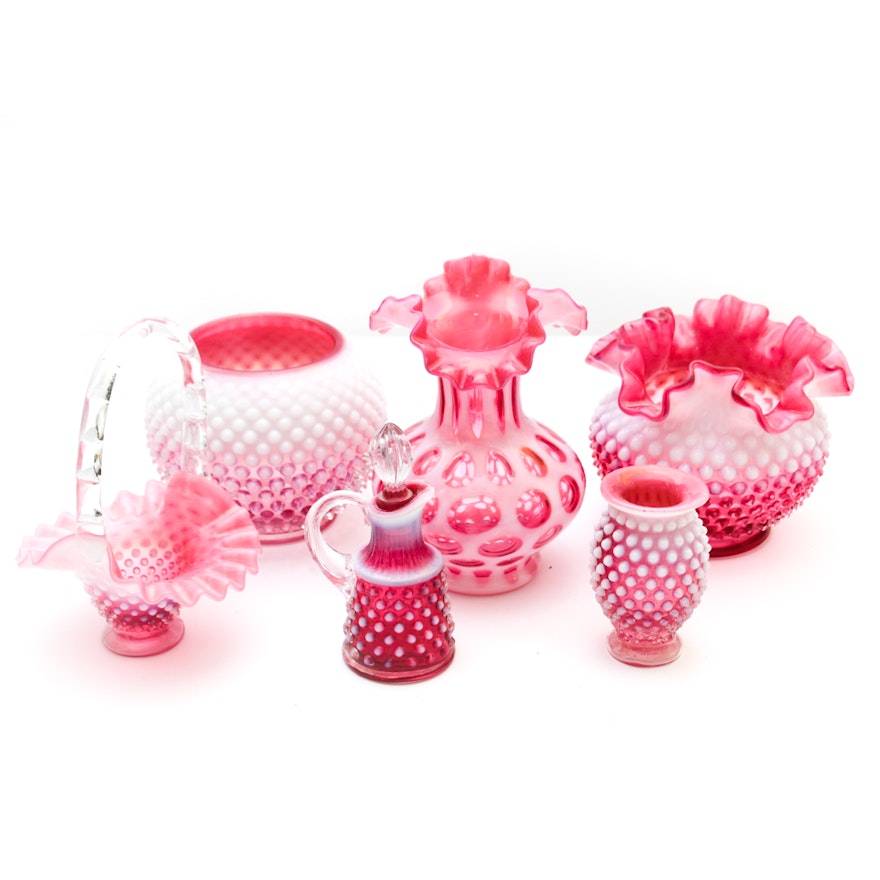 Fenton Cranberry Opalescent Glass Assortment