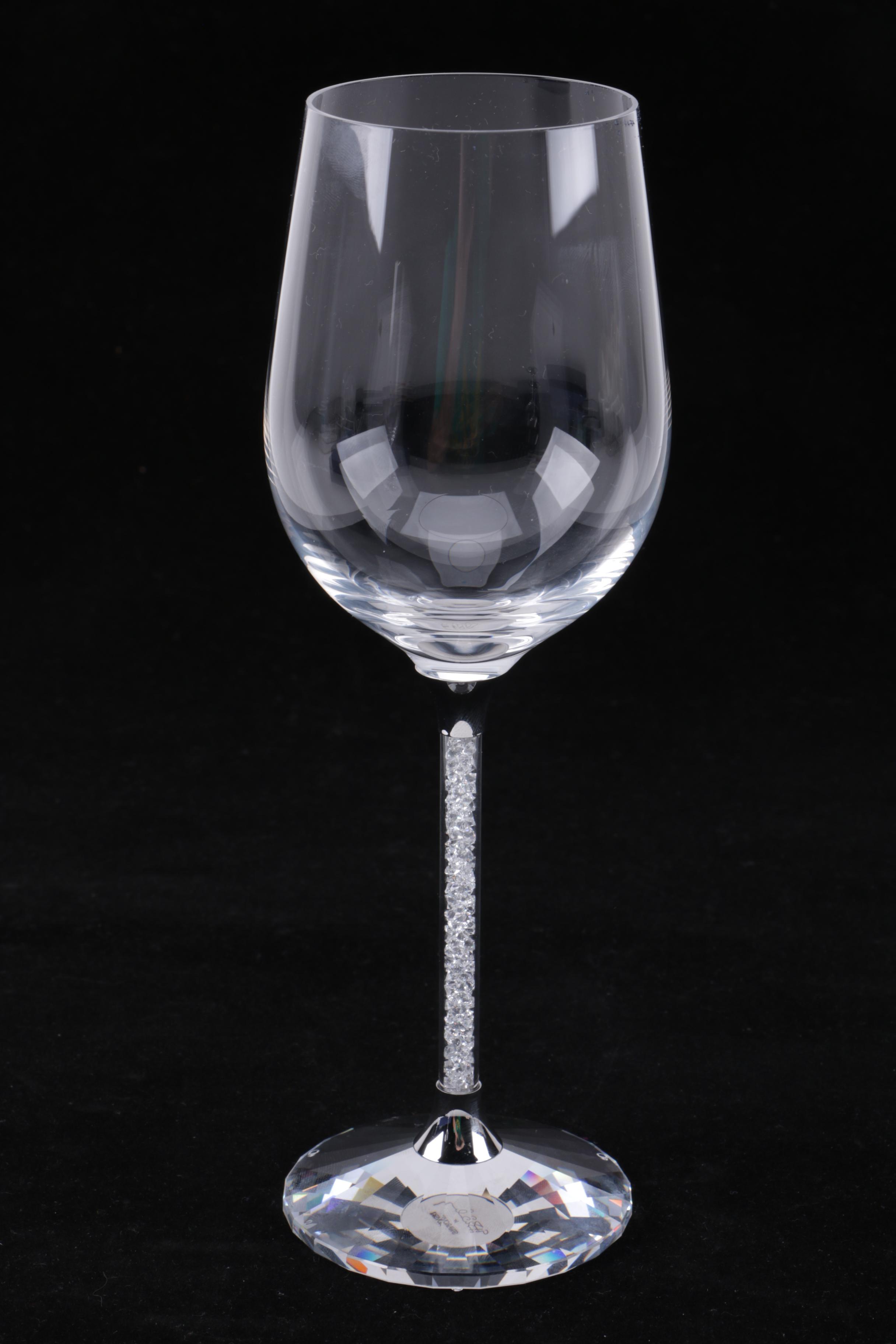 Swarovski Crystal "Crystalline" Wine Glasses with Artist's Signature