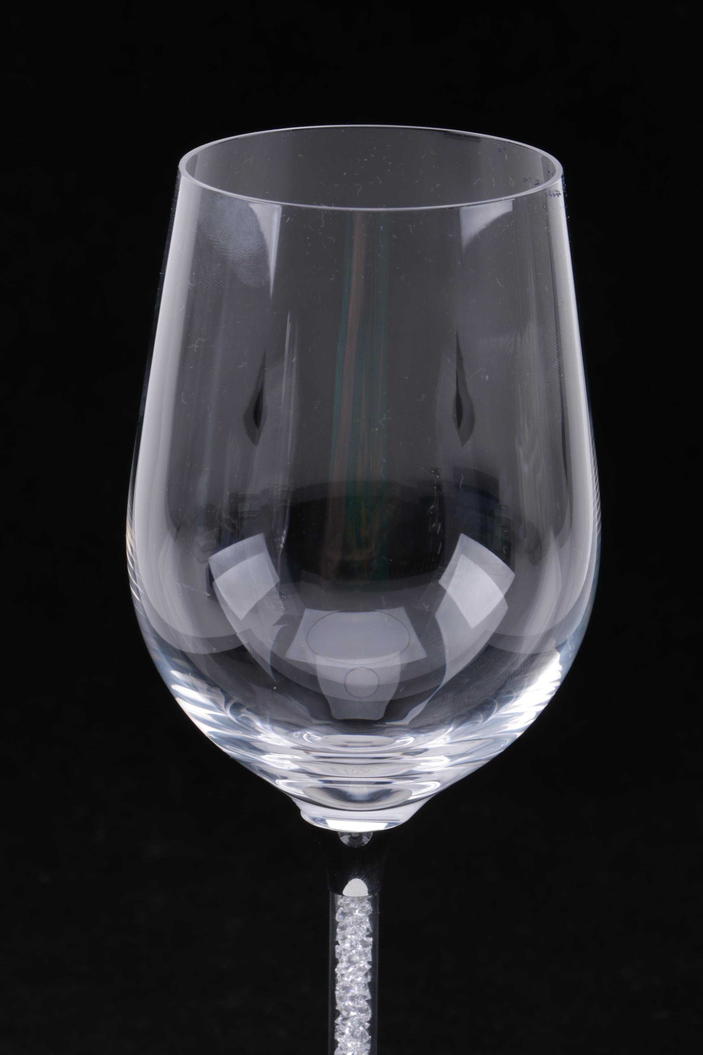 Swarovski Crystal "Crystalline" Wine Glasses with Artist's Signature