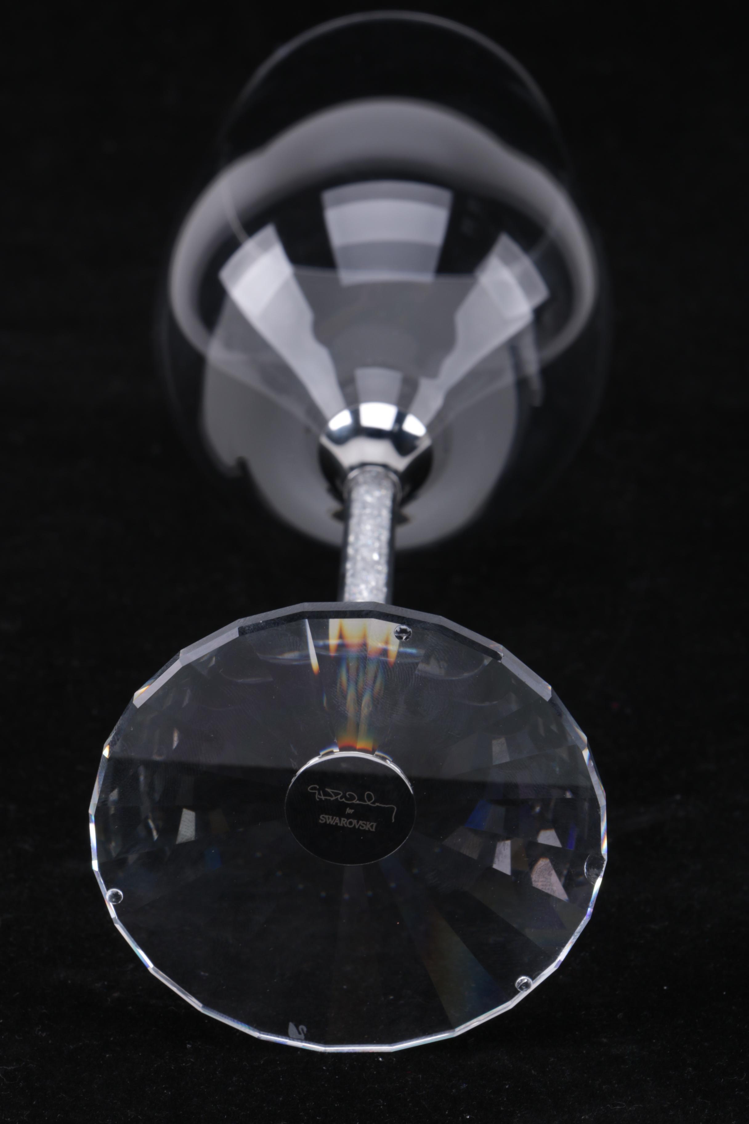 Swarovski Crystal "Crystalline" Wine Glasses with Artist's Signature