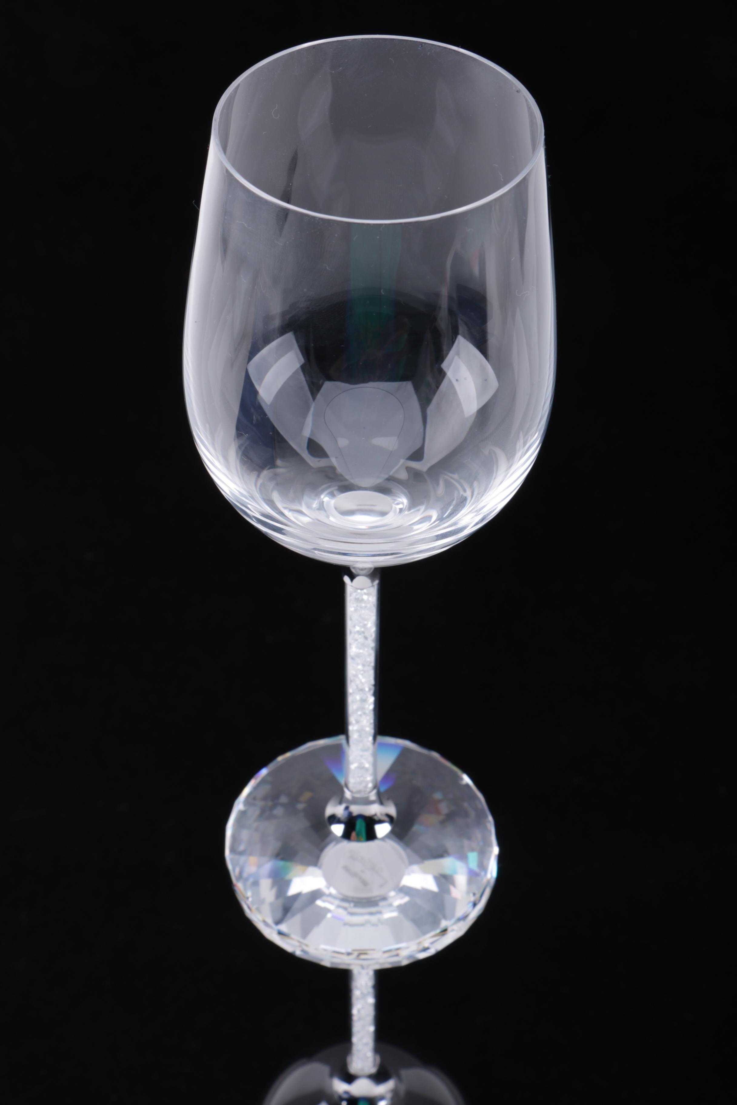 Swarovski Crystal "Crystalline" Wine Glasses with Artist's Signature