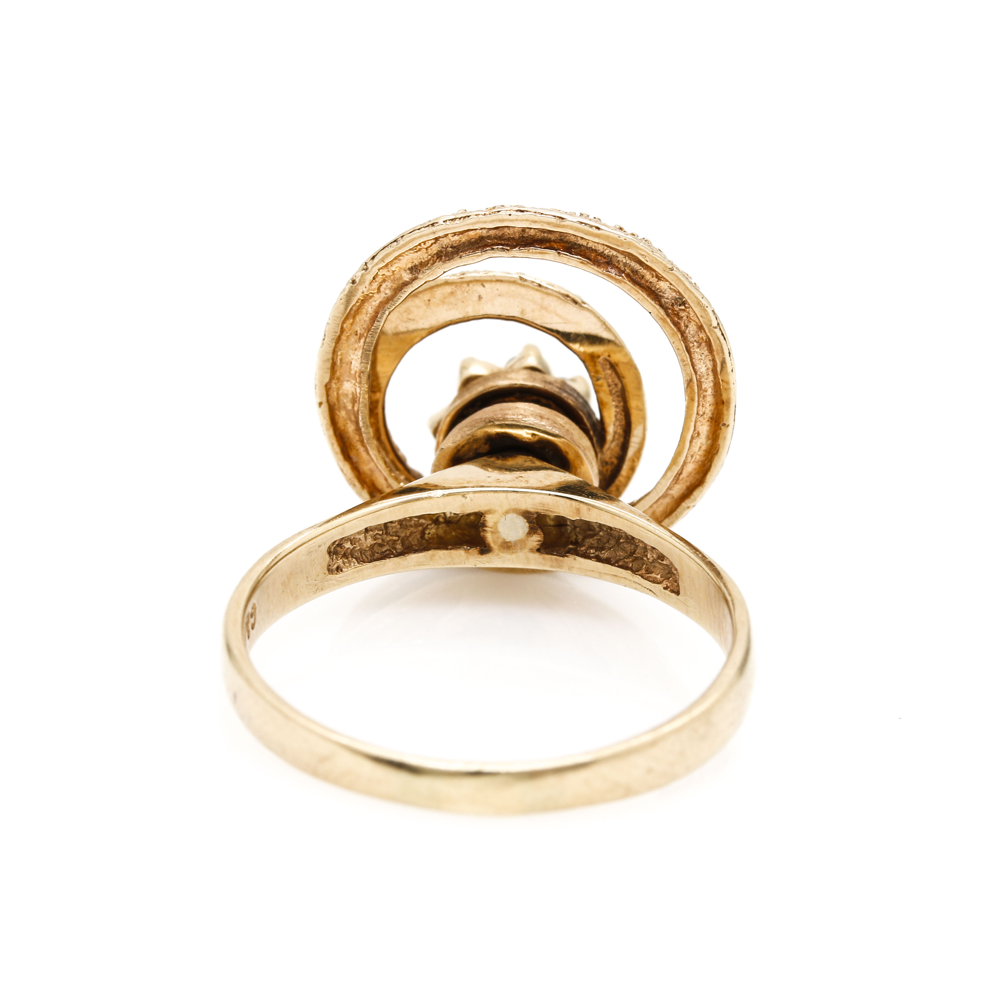 10K Yellow Gold Diamond Spinner Kinetic Ring