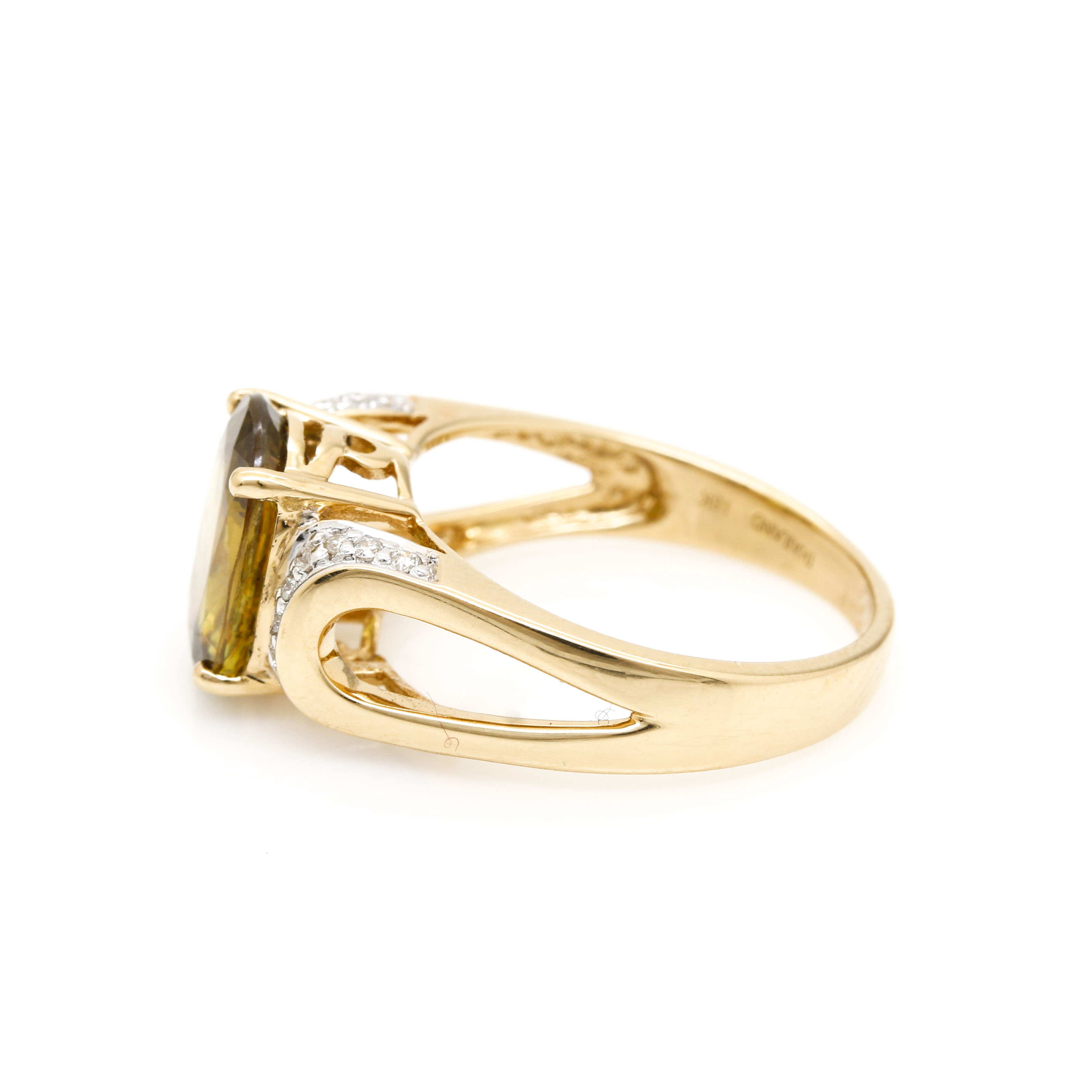 Amayani 18K Yellow Gold Sphene and Diamond Ring