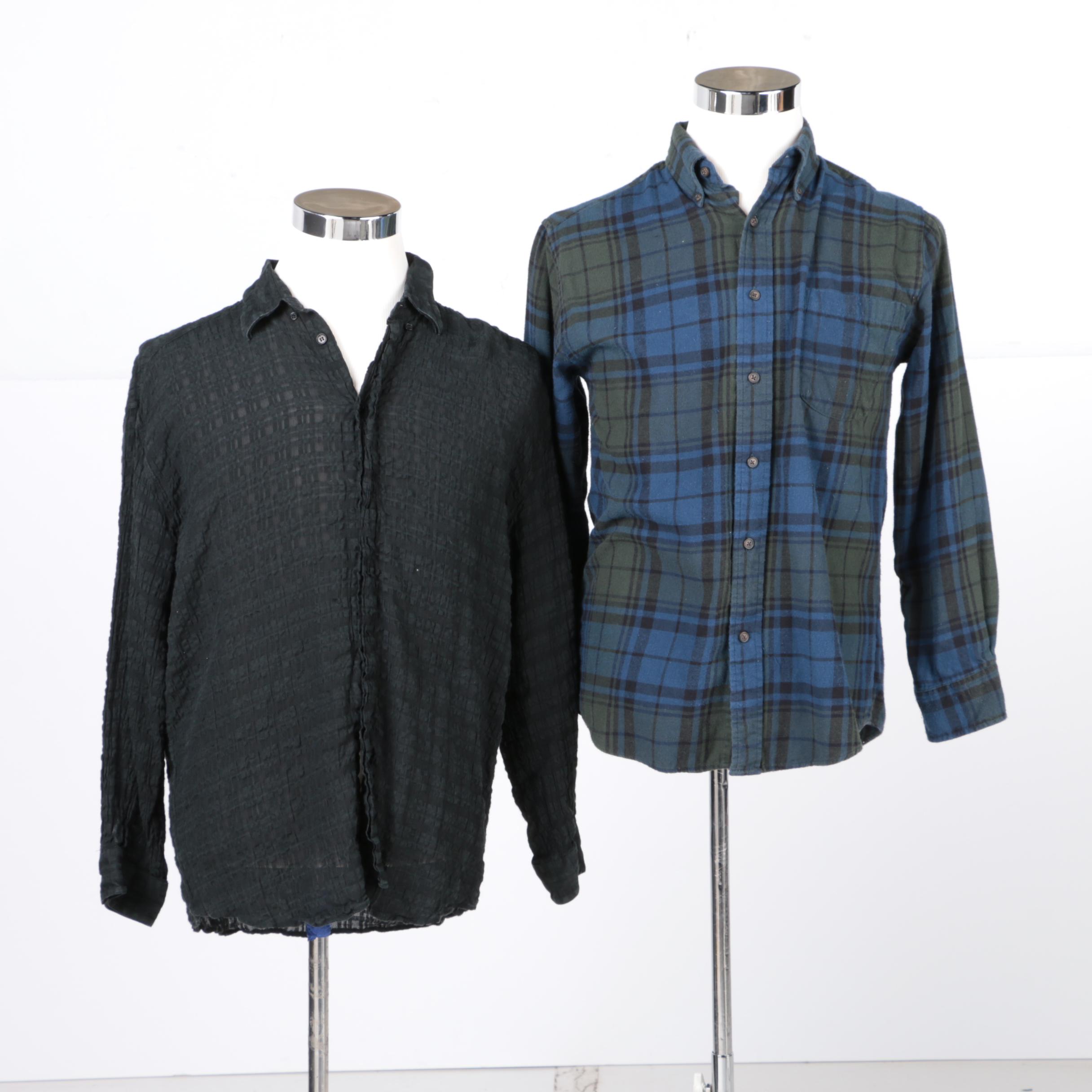 Pair of Men's Button-Down Shirts Including Gianni Versace